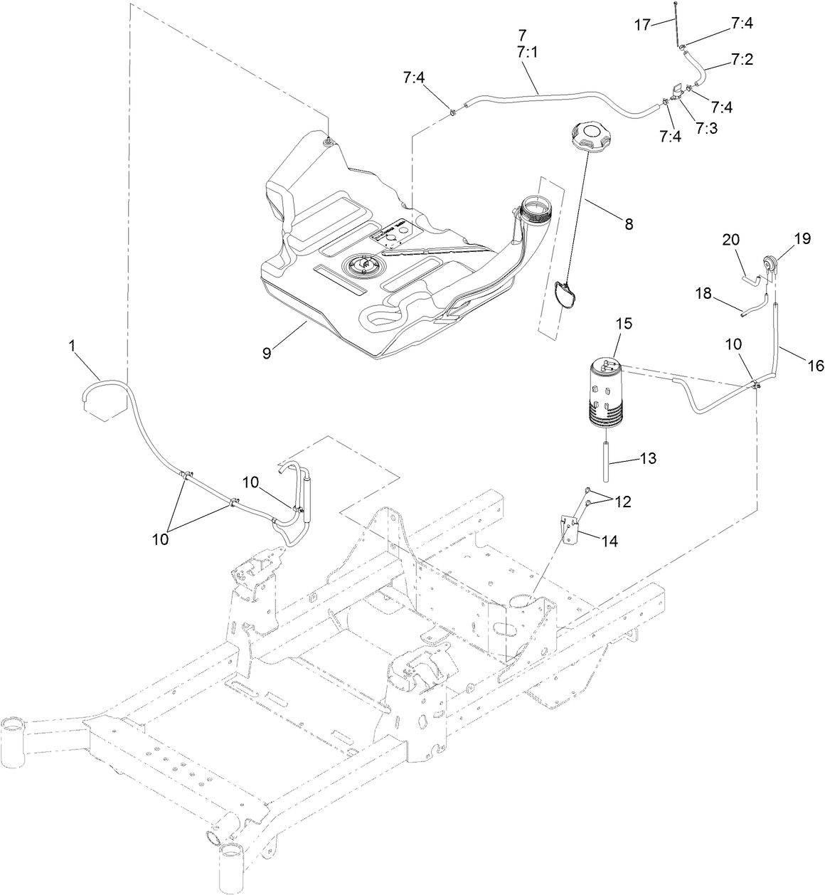 Fuel System and Vent Hose Assembly
