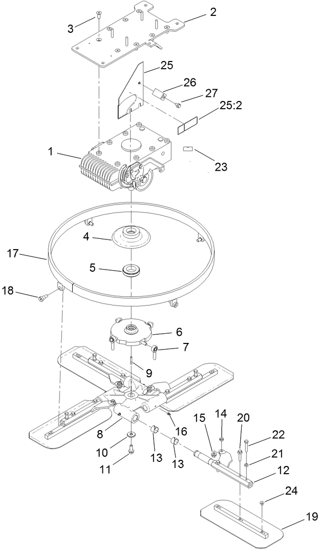 46 Inch Rotating Ring, Blade and Gearbox Assembly