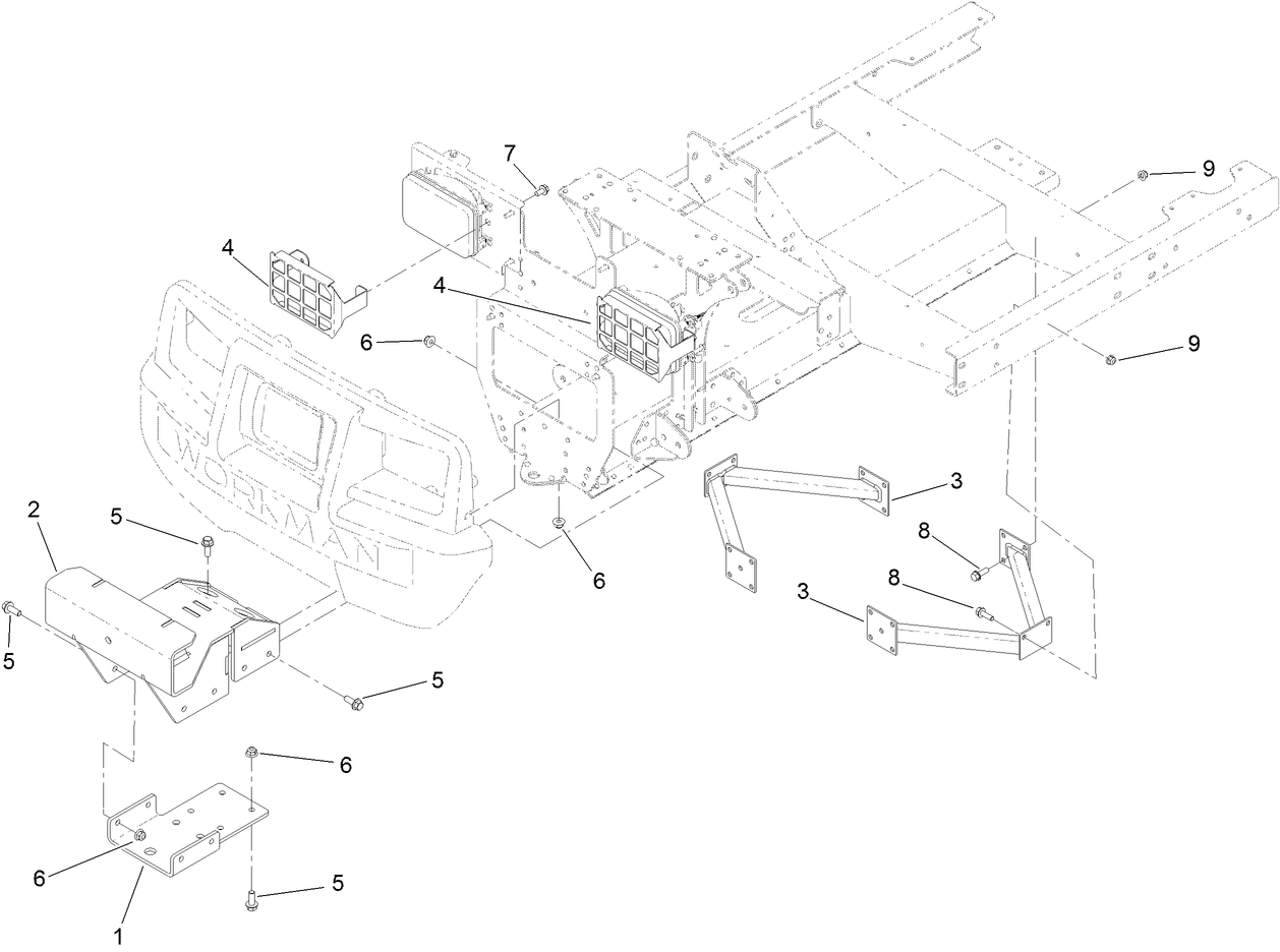 Ball Picker Mount and Headlight Guard Assembly