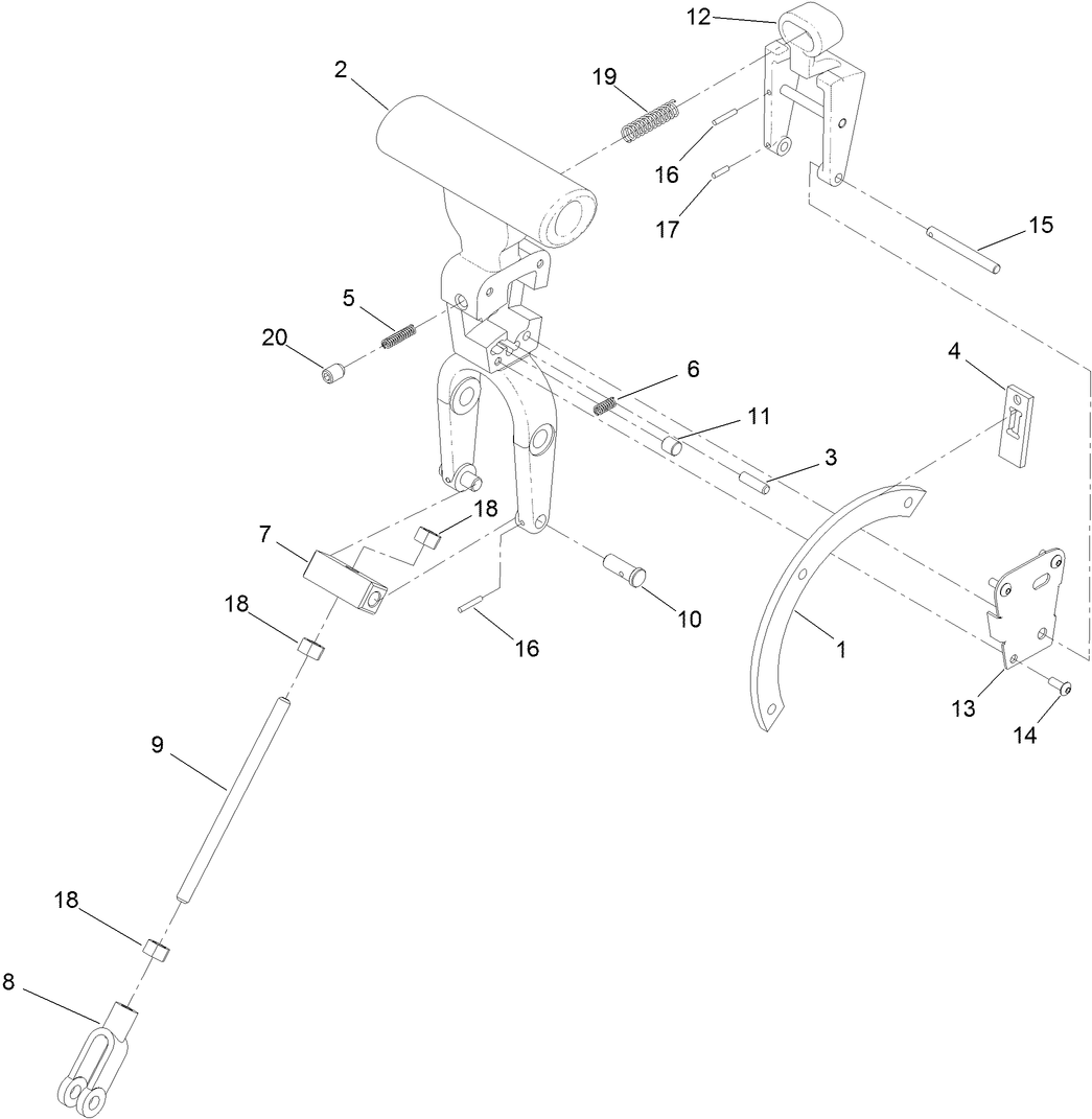 Pro-Pitch Handle Assembly No. 125-6200  Handle Locking Guide Assembly