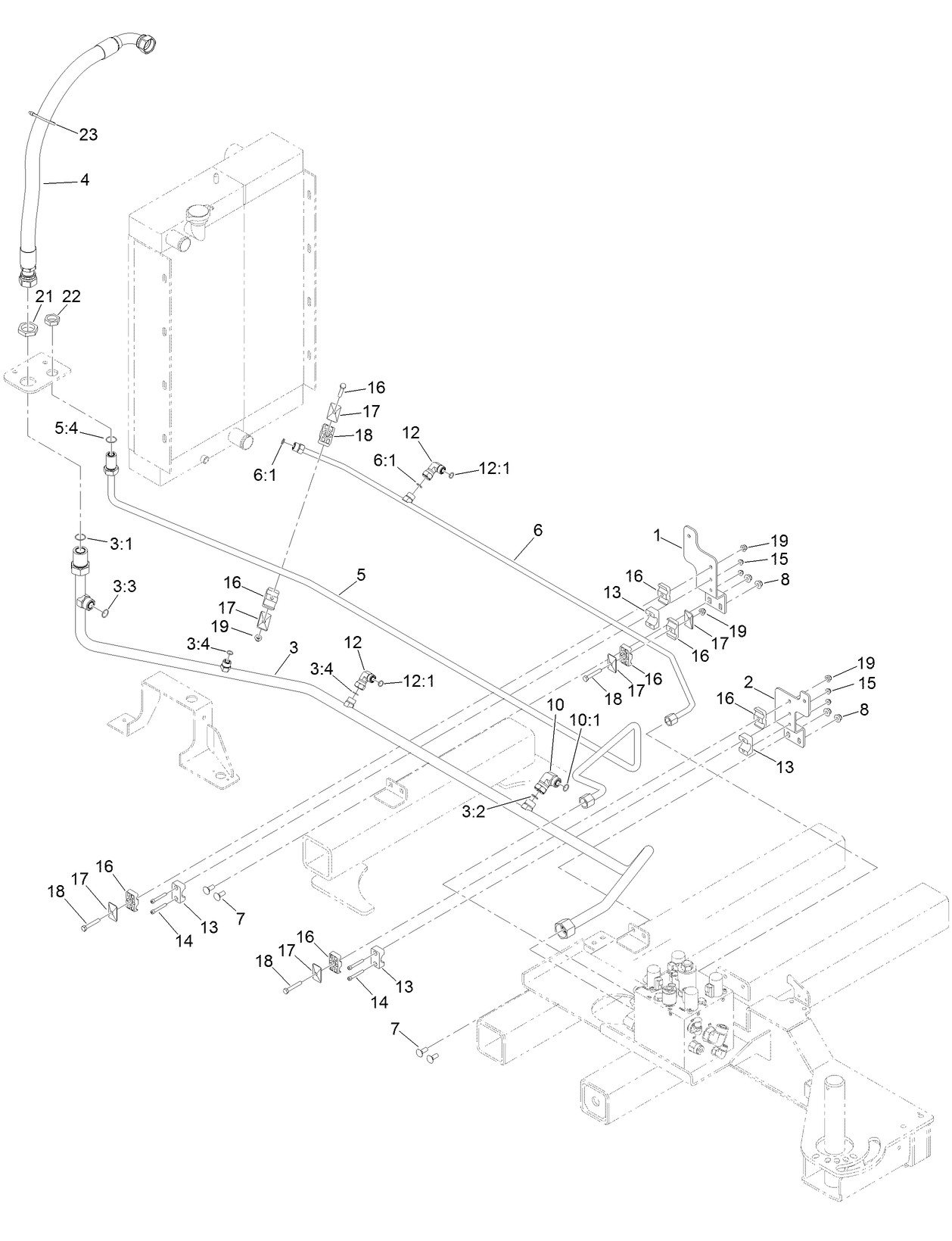 Radiator and Oil Cooler  Hydraulic Hose Assembly
