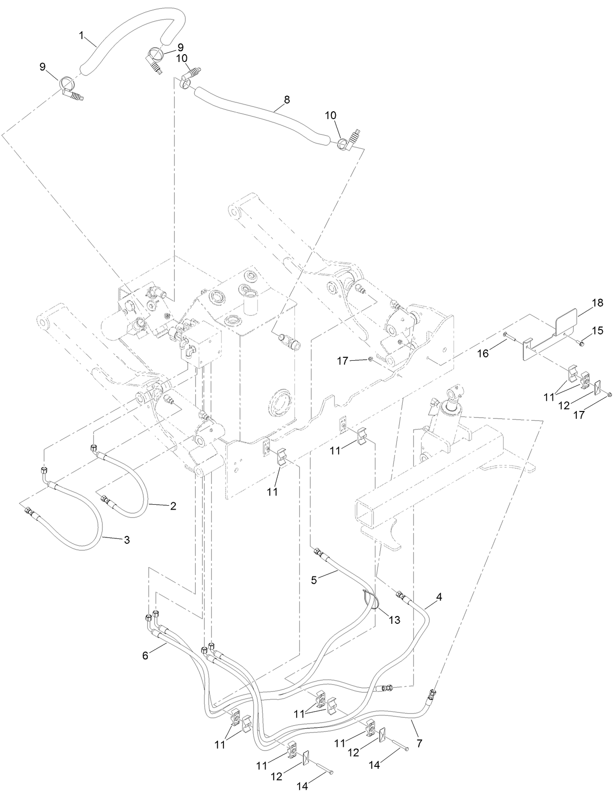 Stablizer Legs and Return Manifold  Hydraulic Hose Assembly