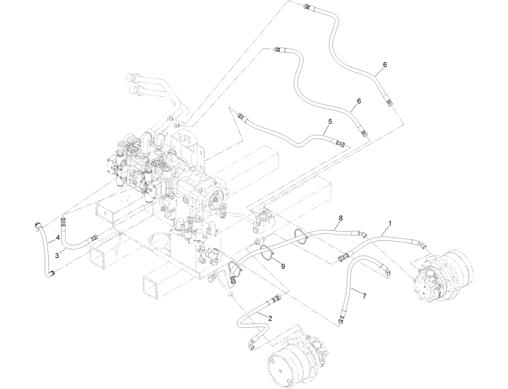Rotary Charge Check Manifold  Hydraulic Hose Assembly