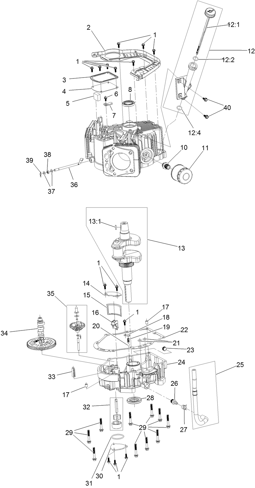 Crankcase and Crankshaft Assembly