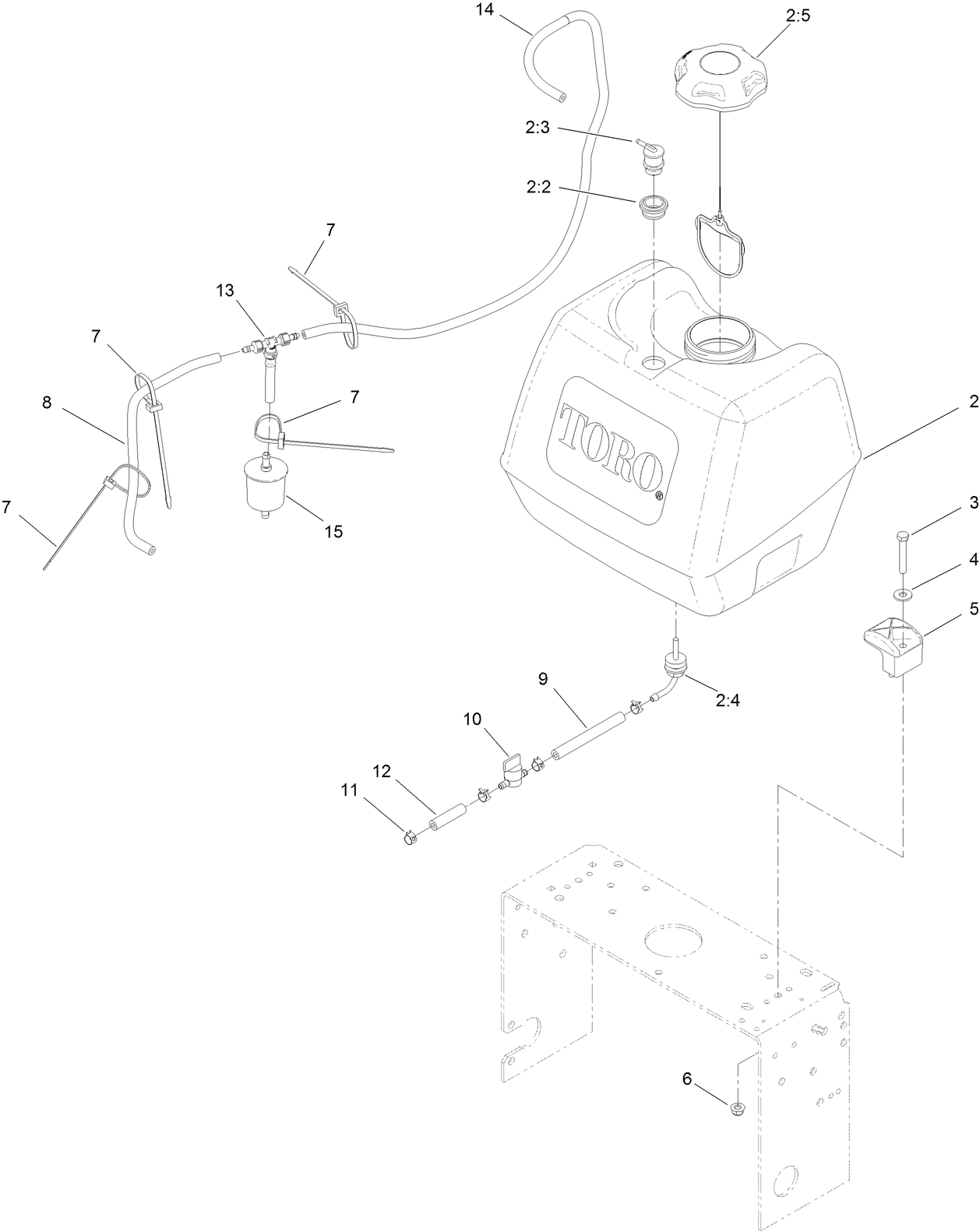 Fuel Tank and Hose Assembly