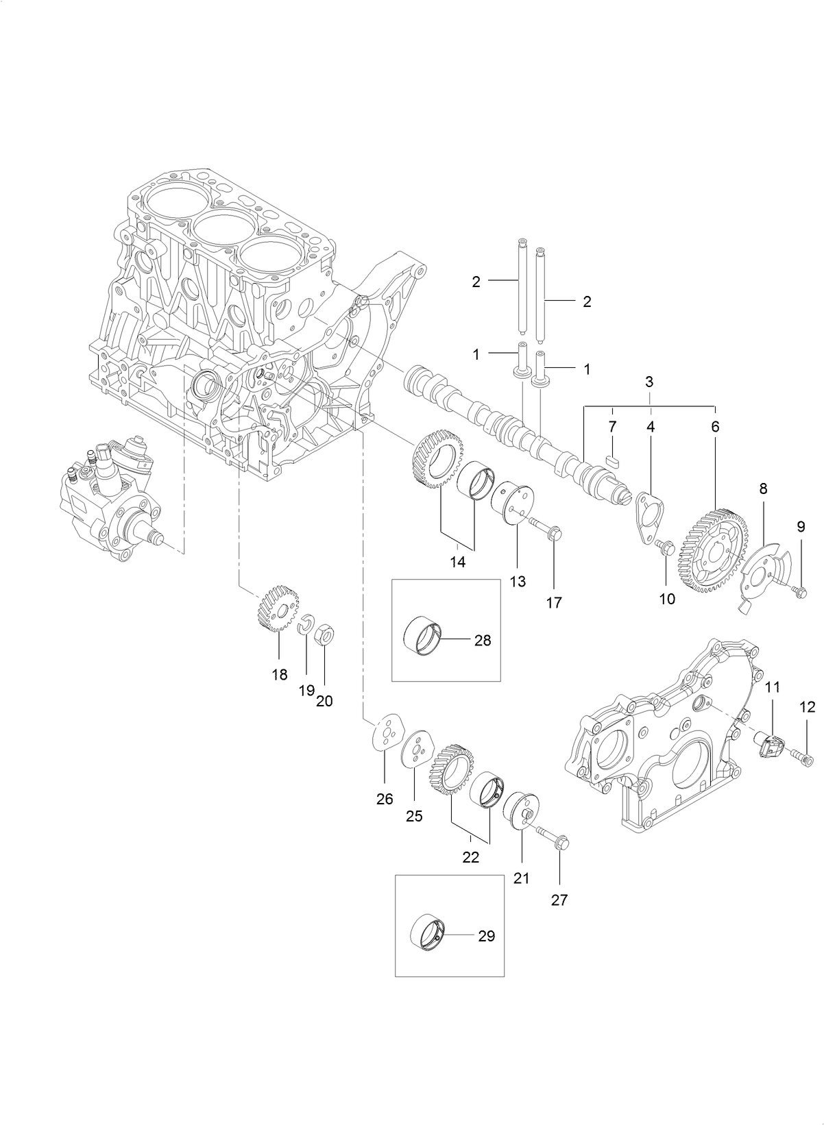Camshaft and Driving Gear Assembly