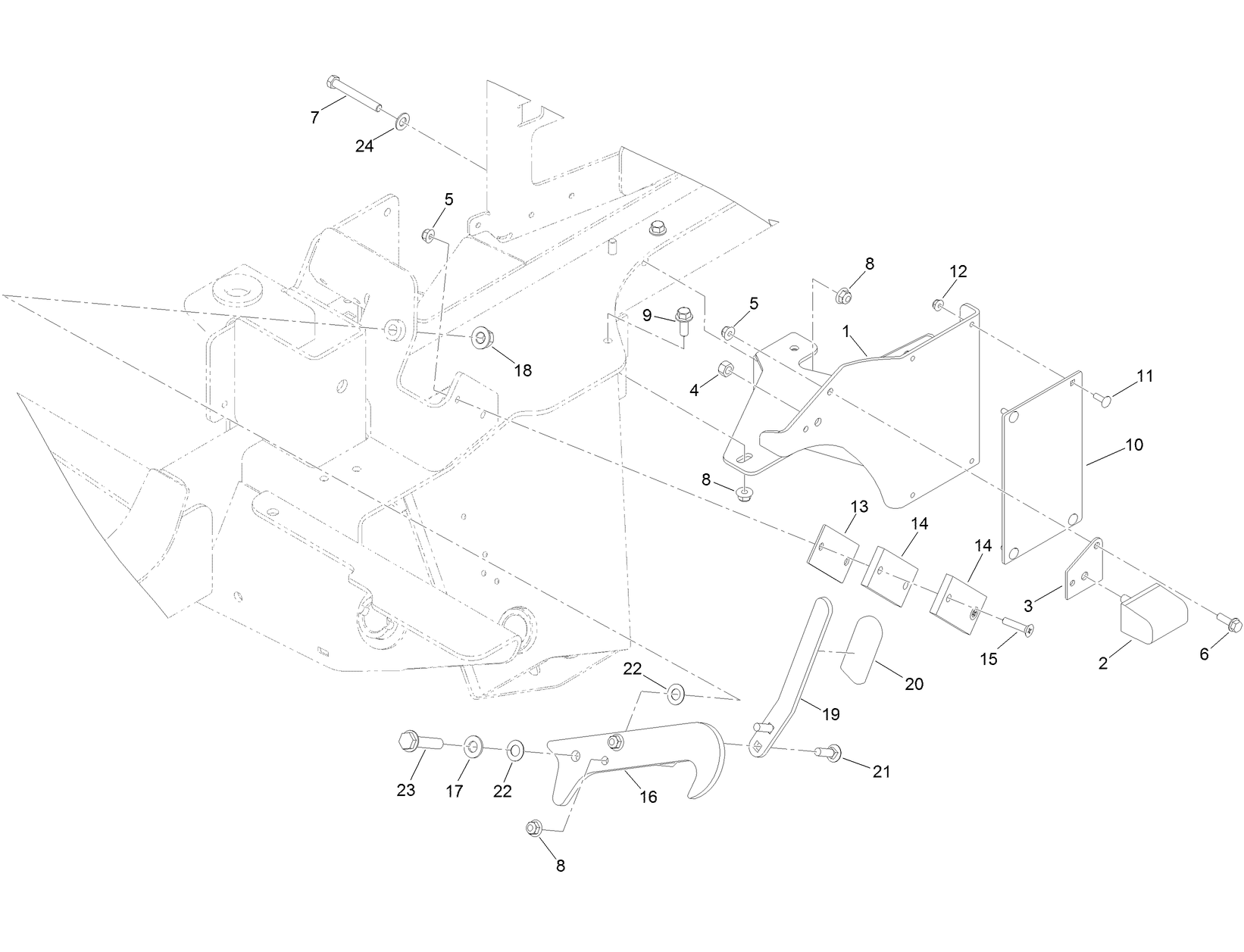 Left Hand Deck Transport Lock Assembly
