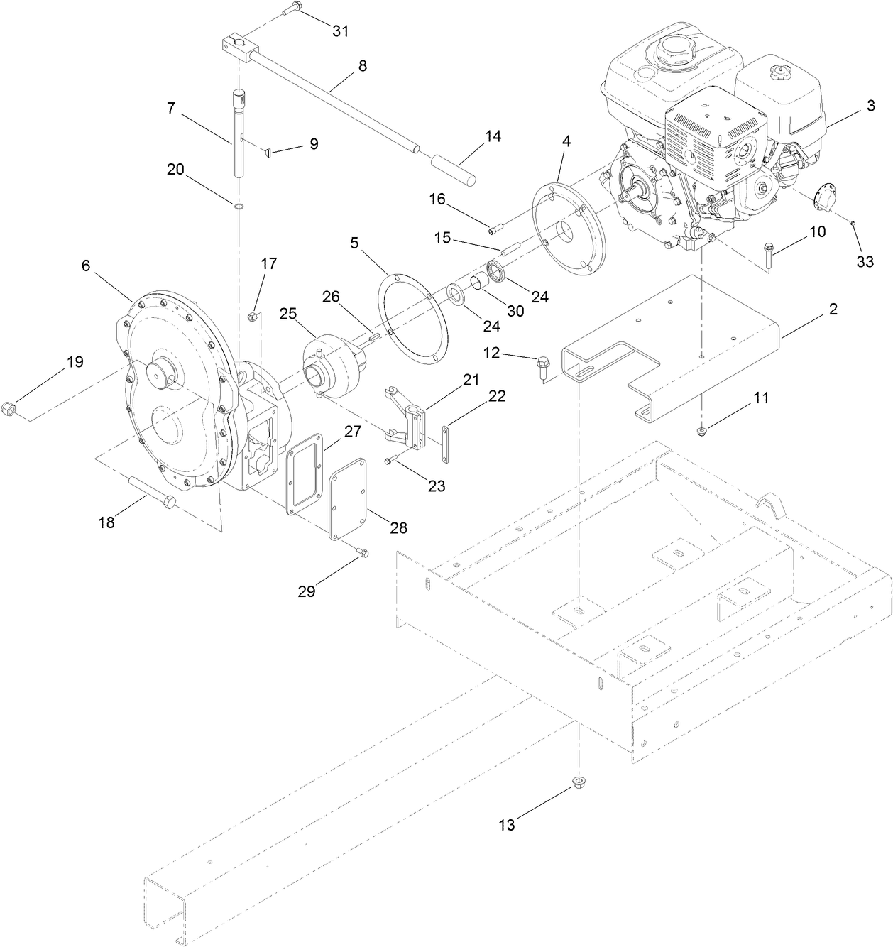 Engine and Gearcase Assembly