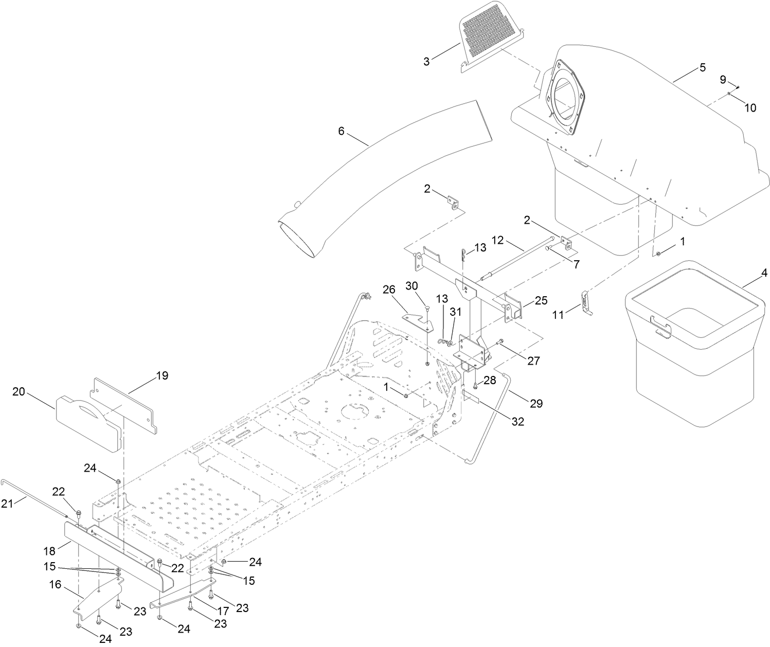Bagger and Bracket Assembly