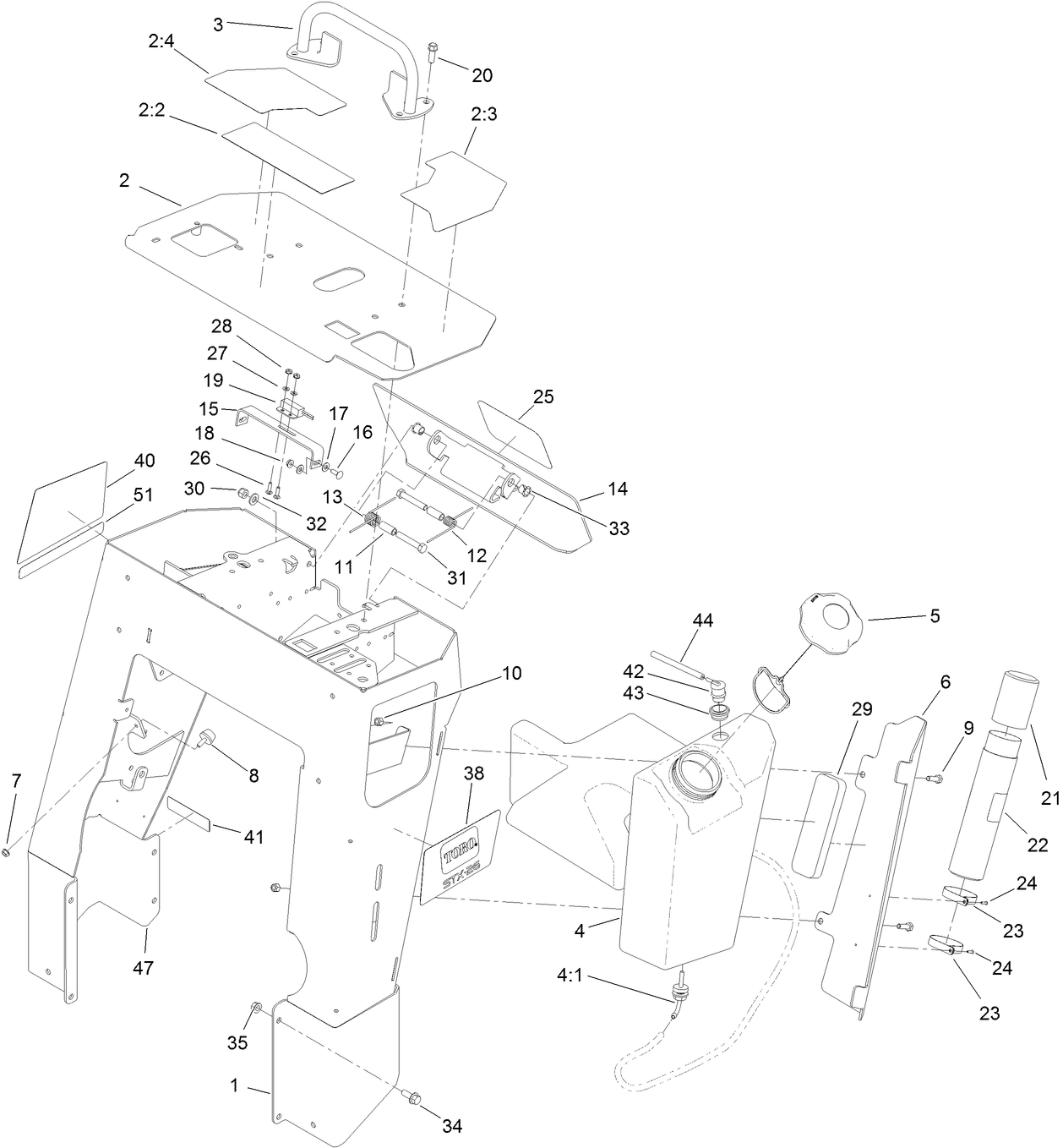 Tower and Fuel Tank Assembly