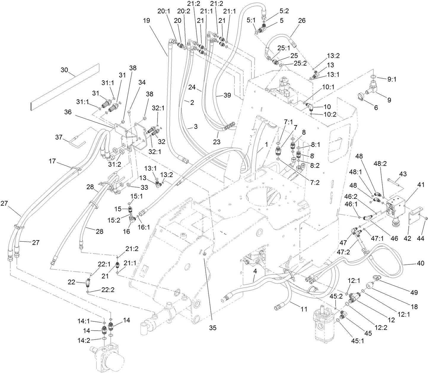 Hydraulic Hose Routing Assembly