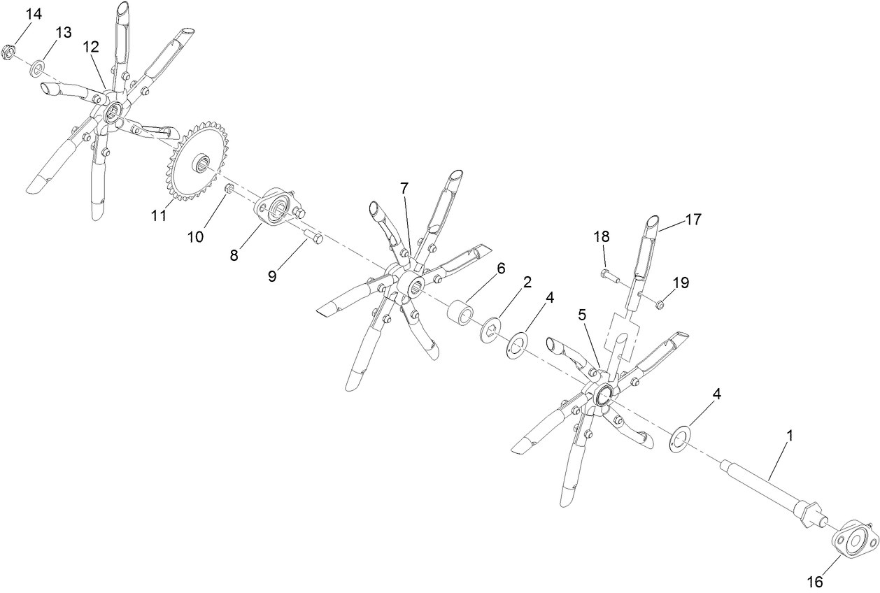 Right Hand Tine Wheel Assembly No. 126-9551