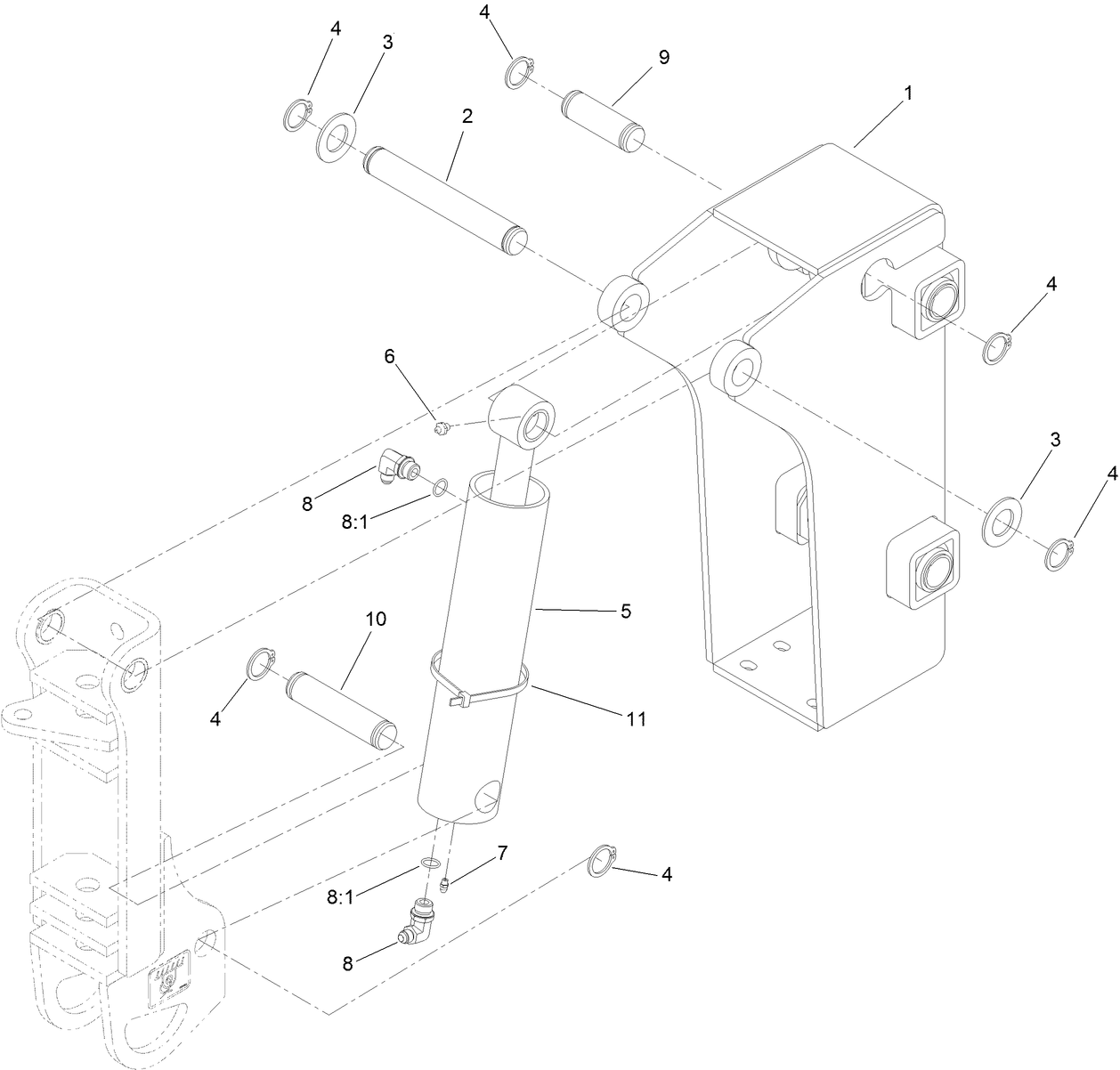 Plow Frame and Plow Cylinder Assembly