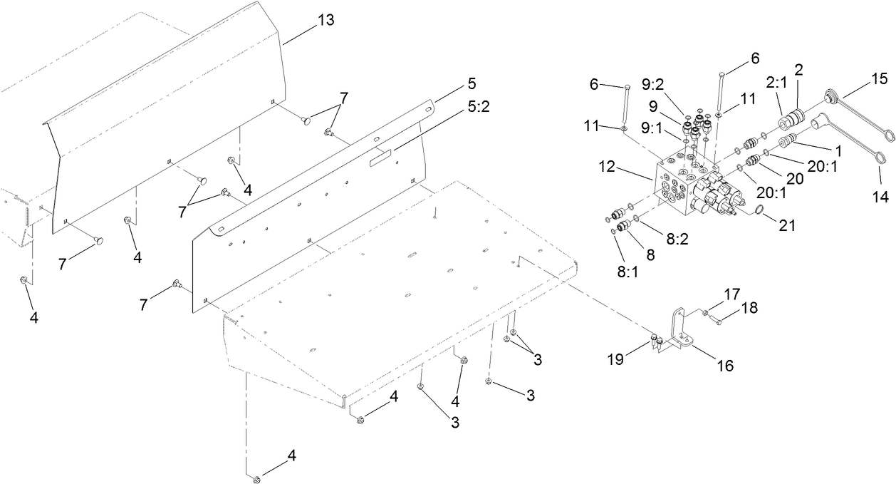 Hydraulic Manifold Block and Fitting Assembly