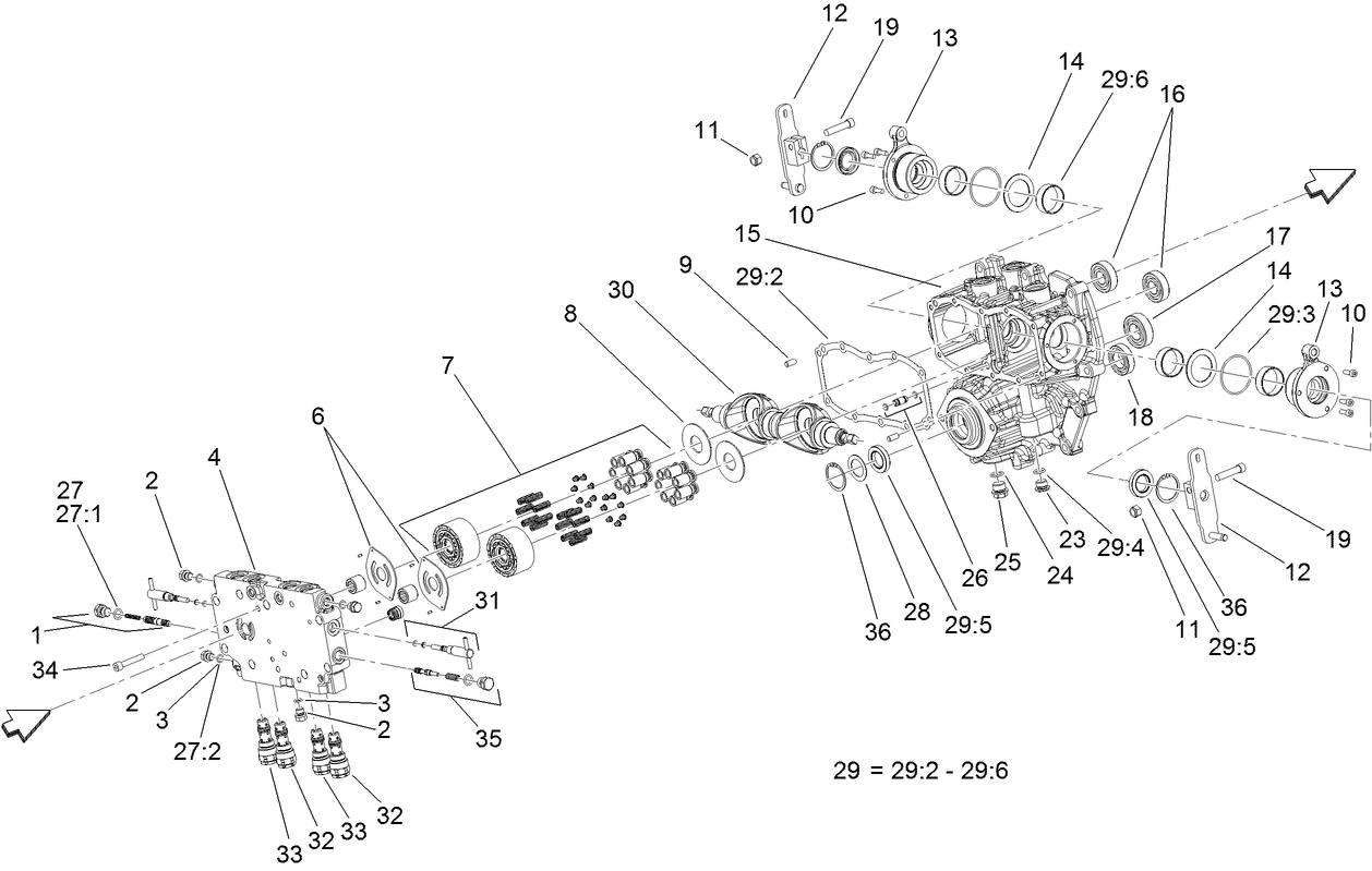 Transmission Assembly (cont.)   Center Section Assembly