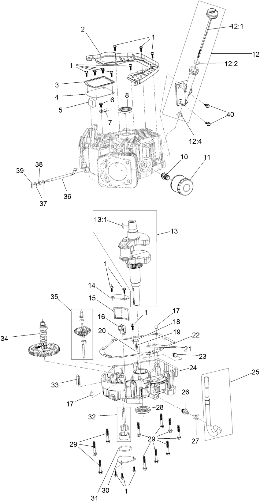 Crankcase and Crankshaft Assembly