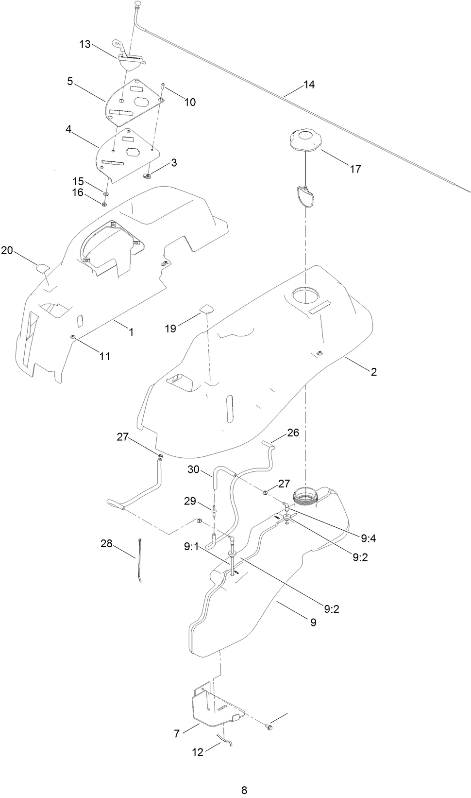 Body Styling and Fuel Tank Assembly