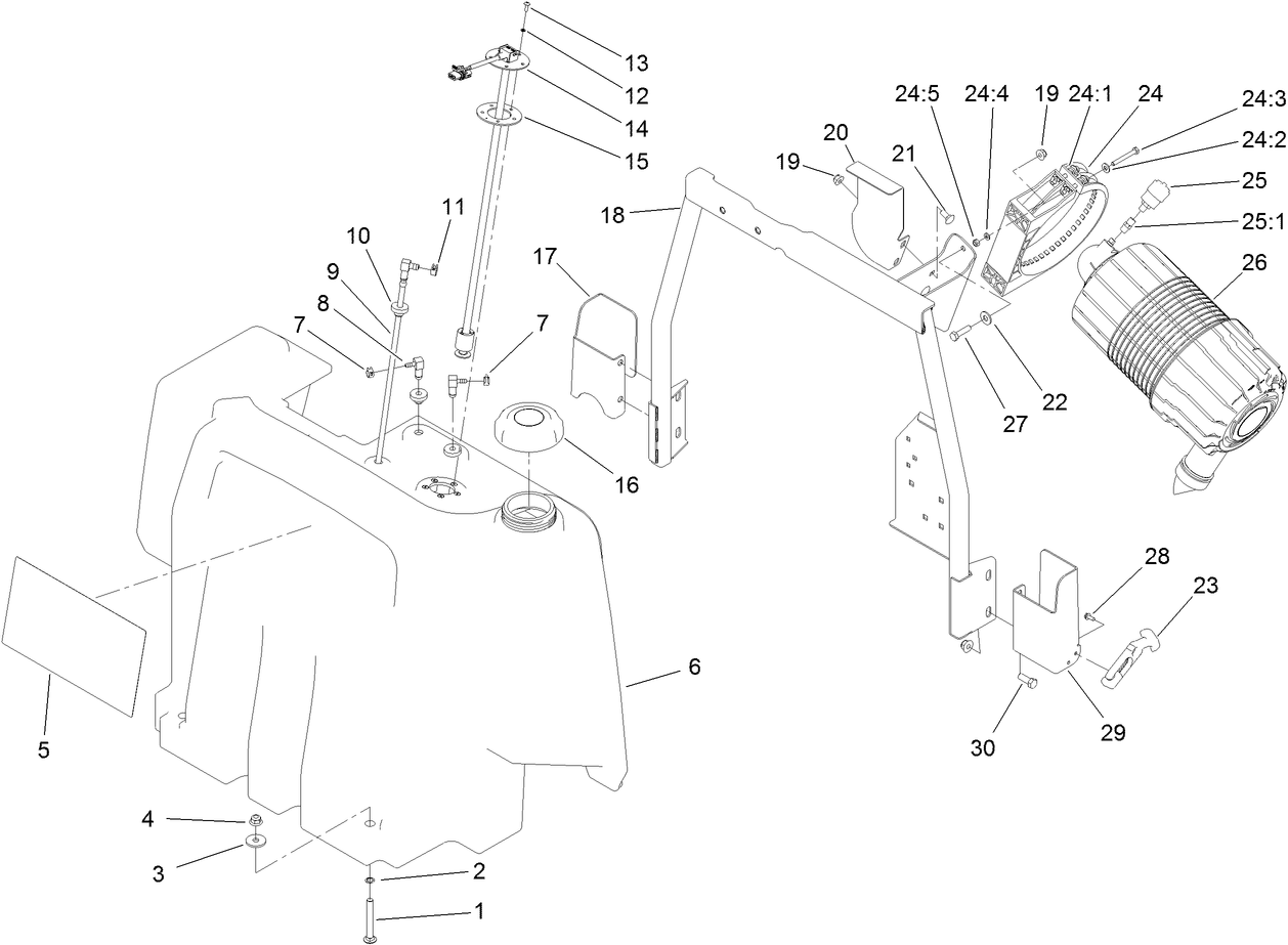 Fuel Tank and Air Cleaner Assembly