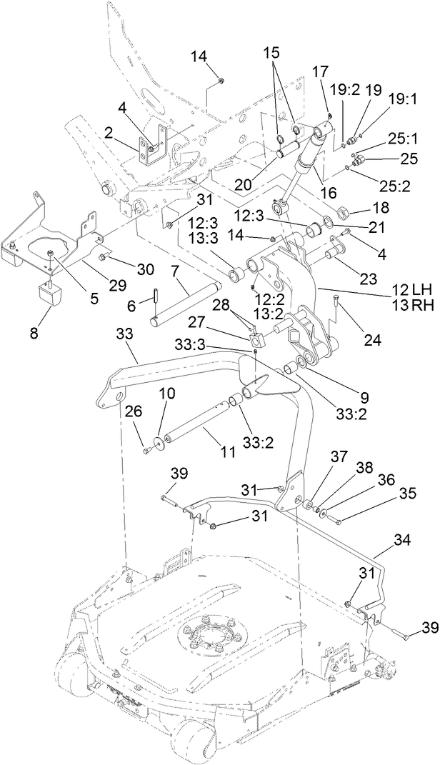 No. 2 and 3 Lift Arm and Deck Assembly