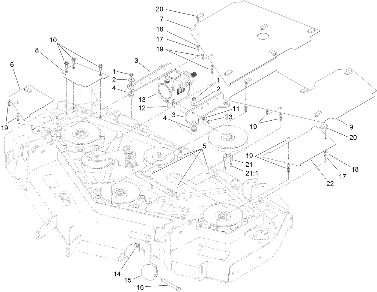 Deck Cover and Gearbox Assembly