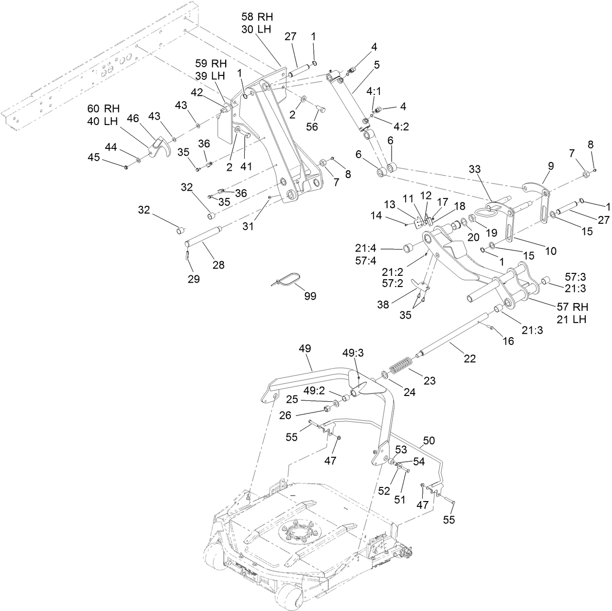 No. 6 and 7 Lift Arm and Deck Assembly