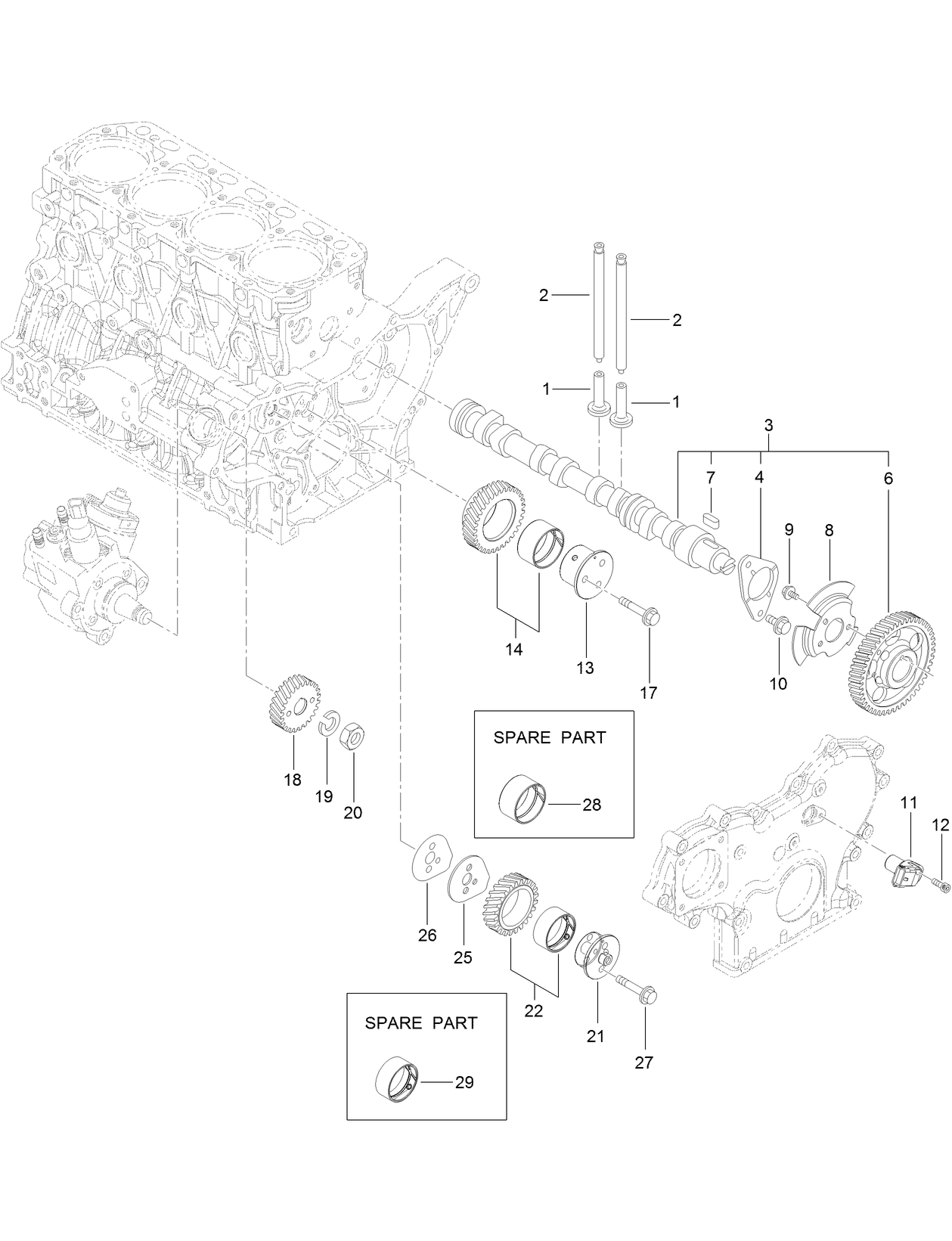 Camshaft and Driving Gear Assembly