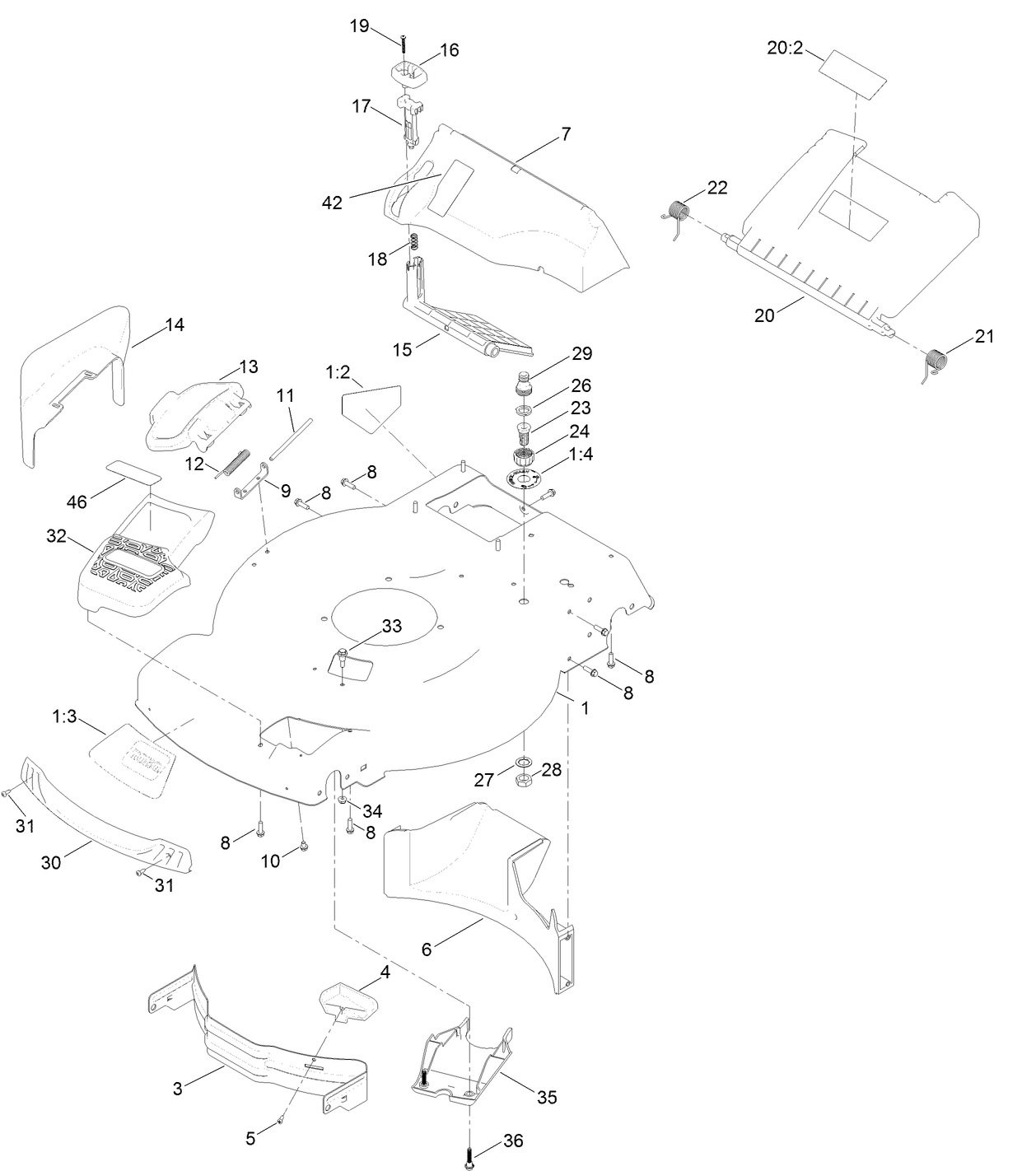 Housing and Rear Deflector Assembly