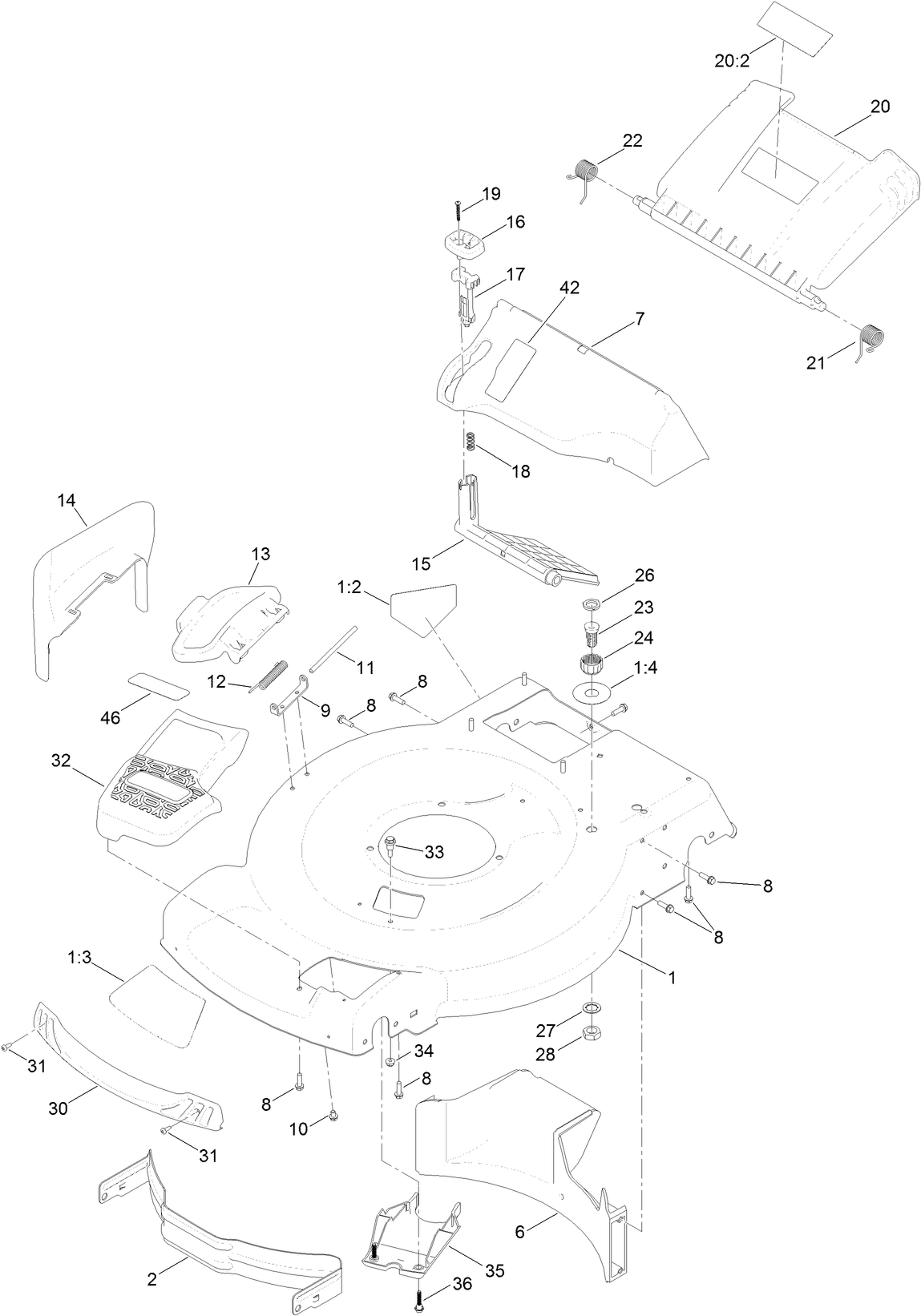 Housing and Rear Deflector Assembly