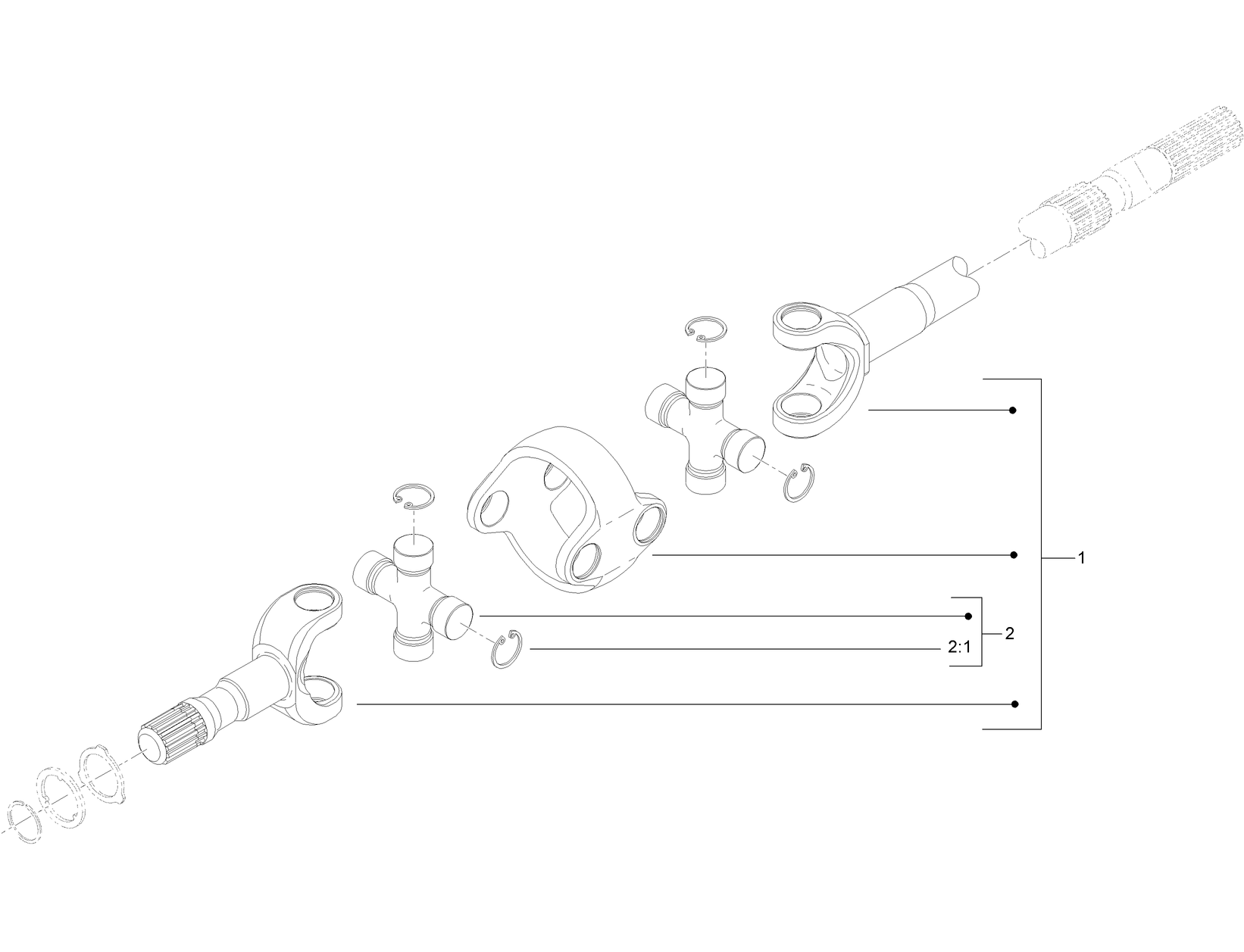 Rear Axle  Double U-Joint Assembly