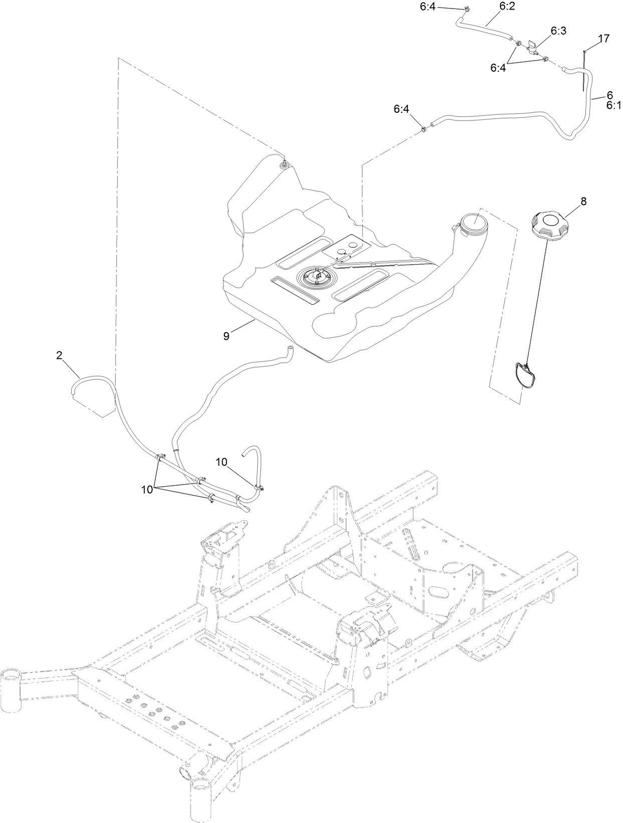 Fuel Tank and Vent Hose System Assembly