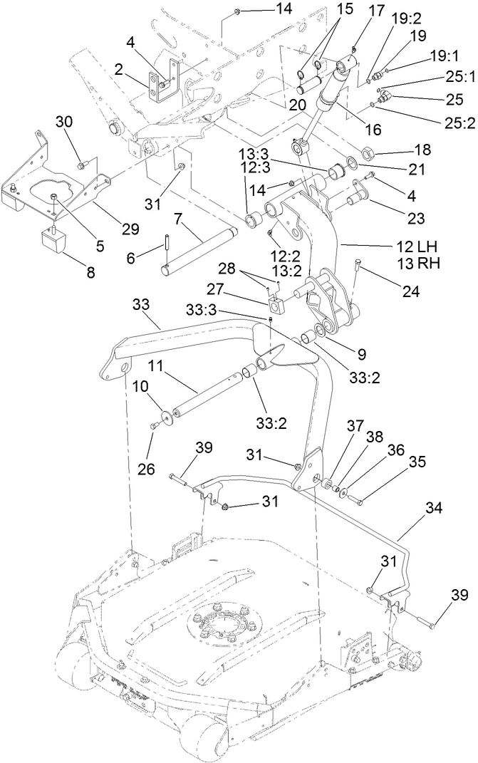 No. 2 and 3 Lift Arm and Deck Assembly