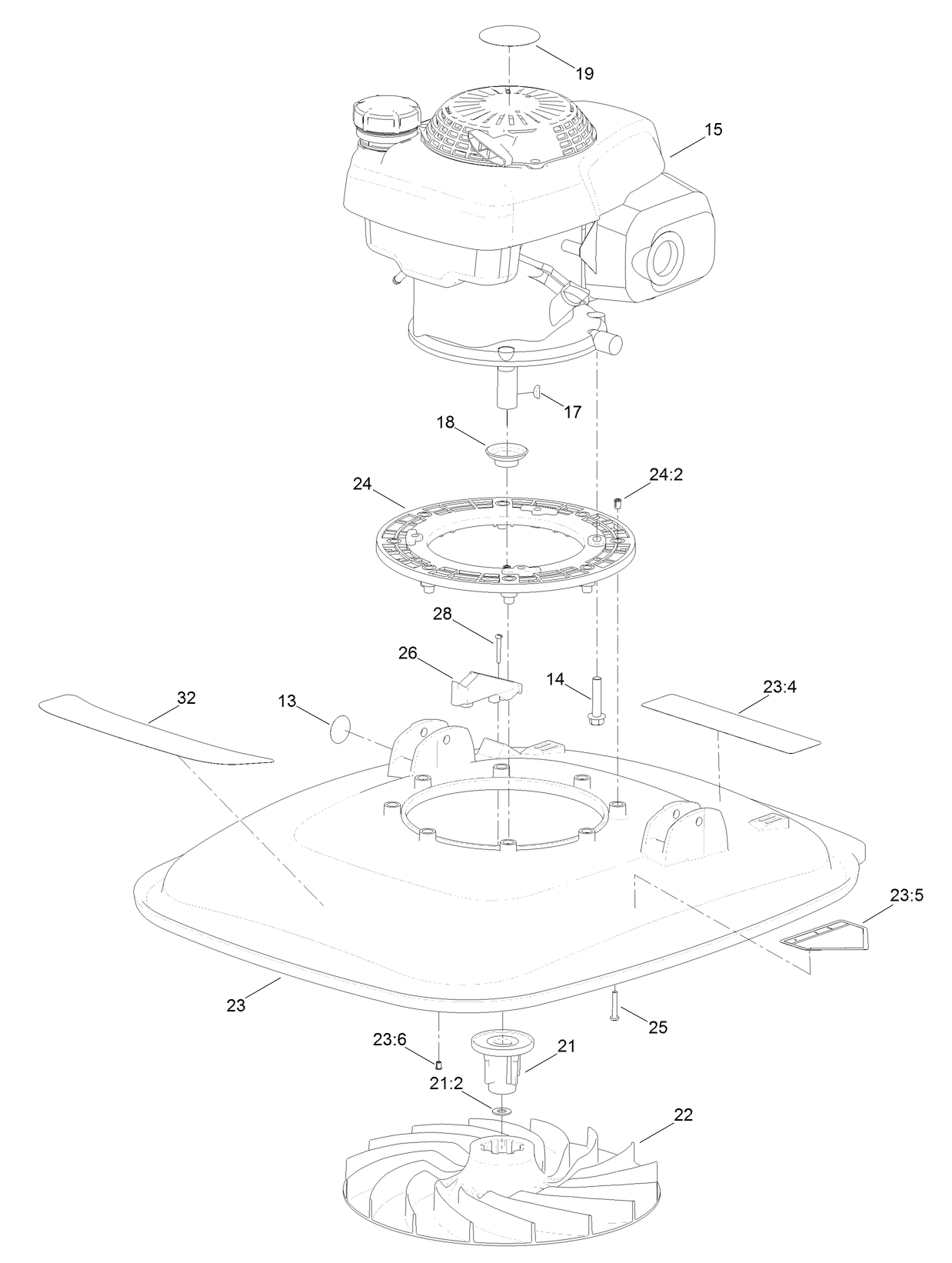 Engine and Deck Assembly