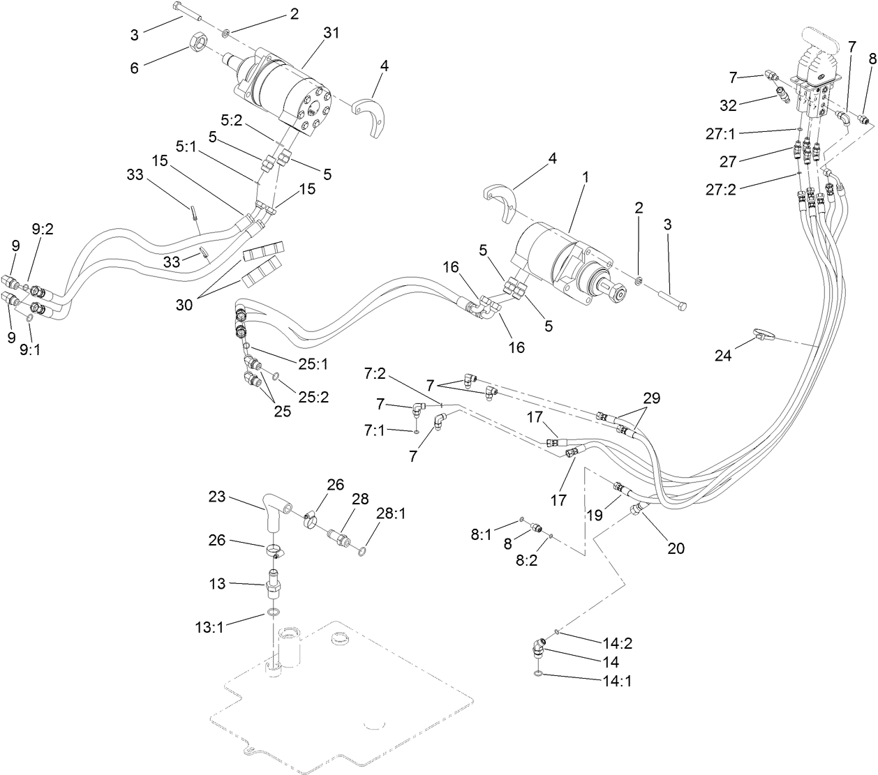 Hydraulic Motor and Hose Assembly
