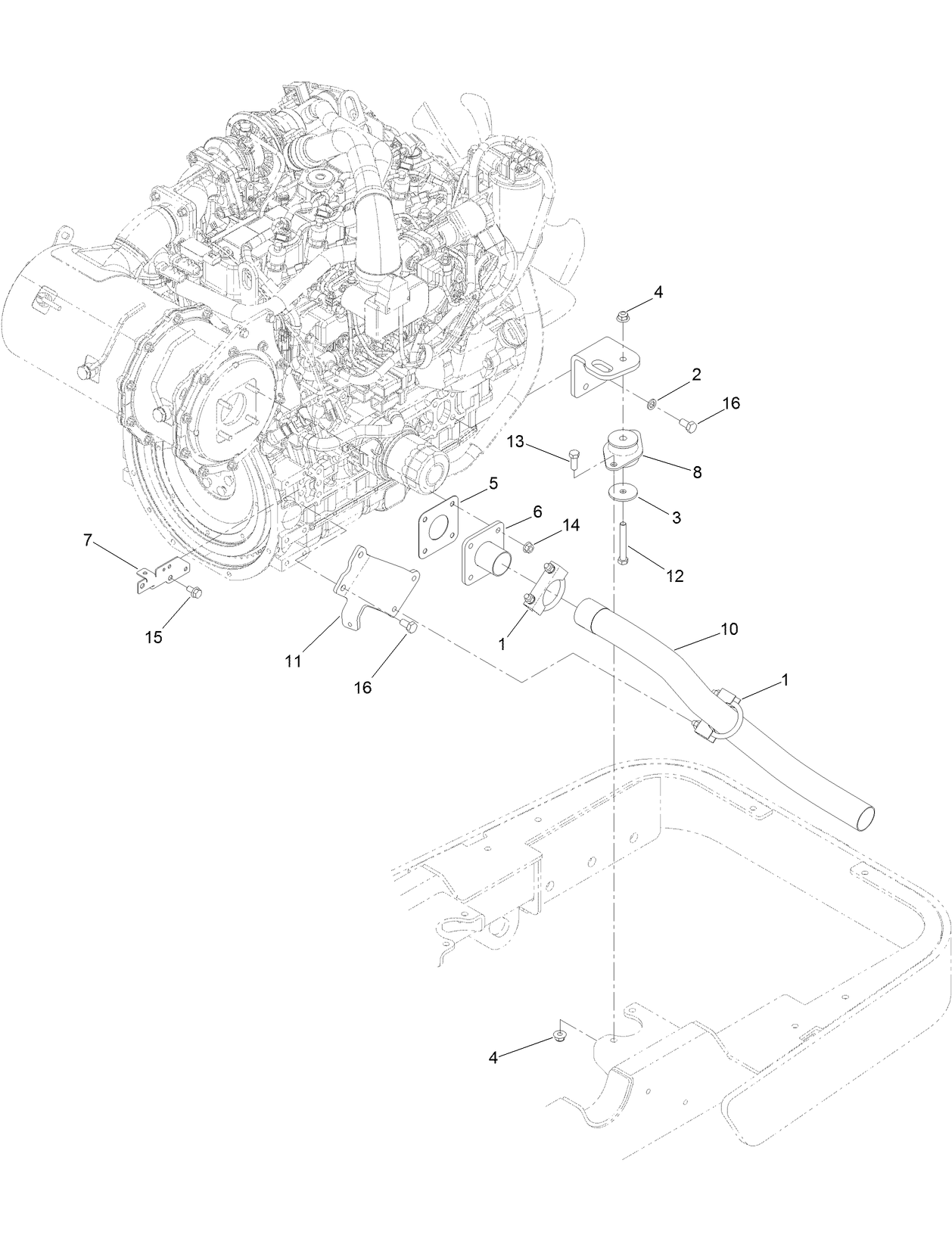 Exhaust and Bracket Assembly