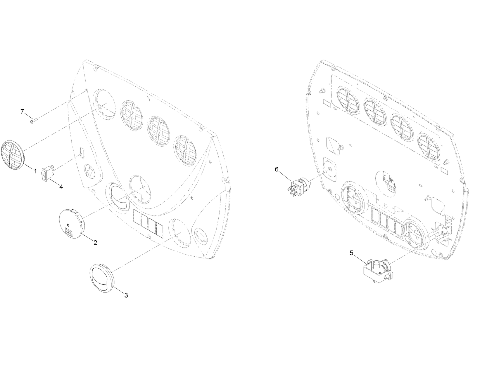 Cab Roof A/C and Heat Control Panel Assembly No. 137-1357