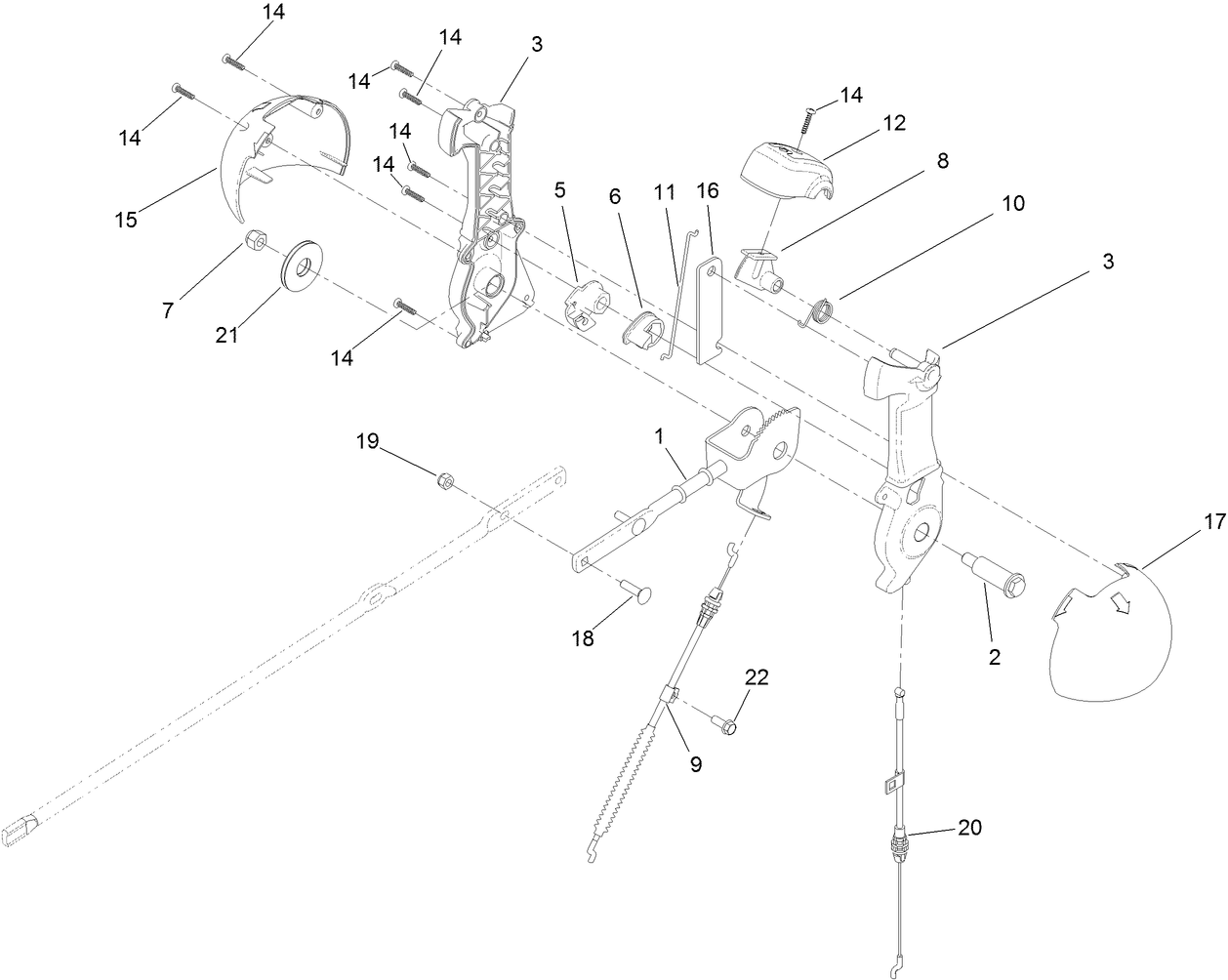 Lever Chute Control Assembly