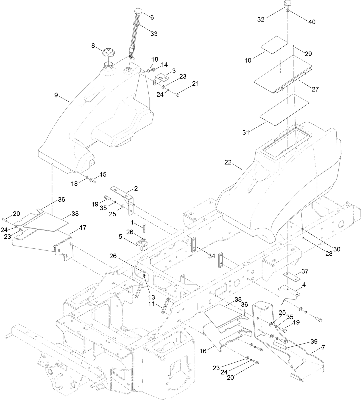 Fuel Tank and Storage Pod Assembly