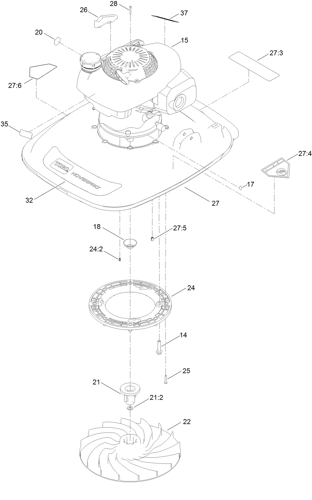 Engine and Deck Assembly