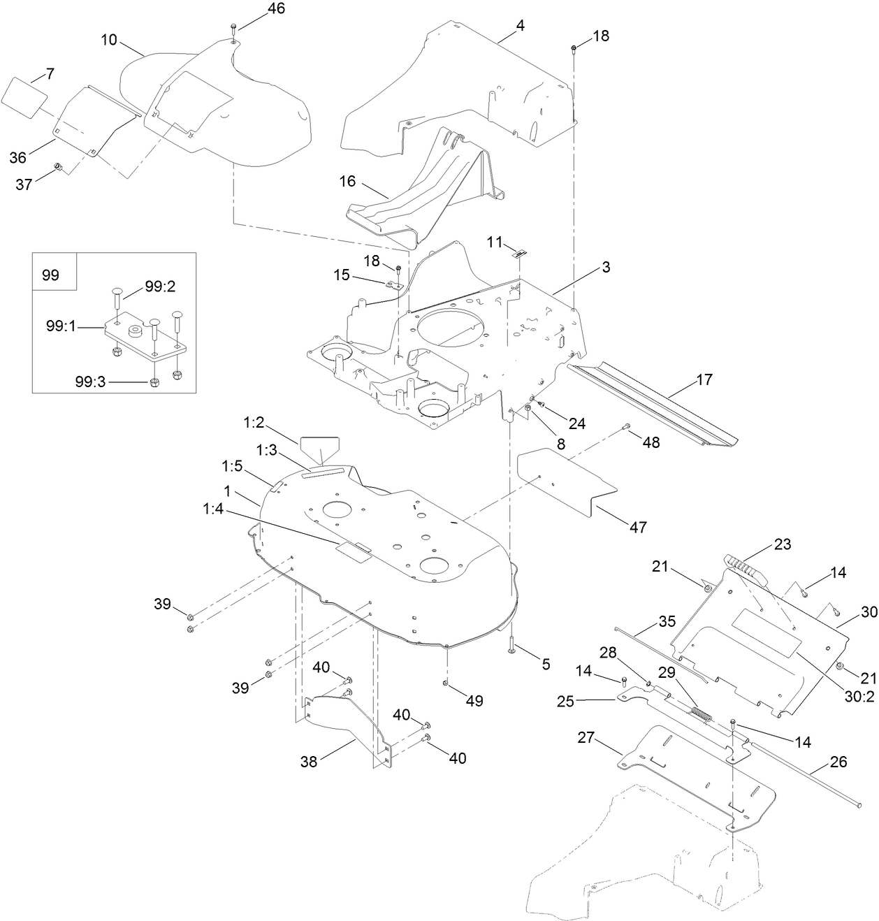 Deck, Frame and Chute Assembly