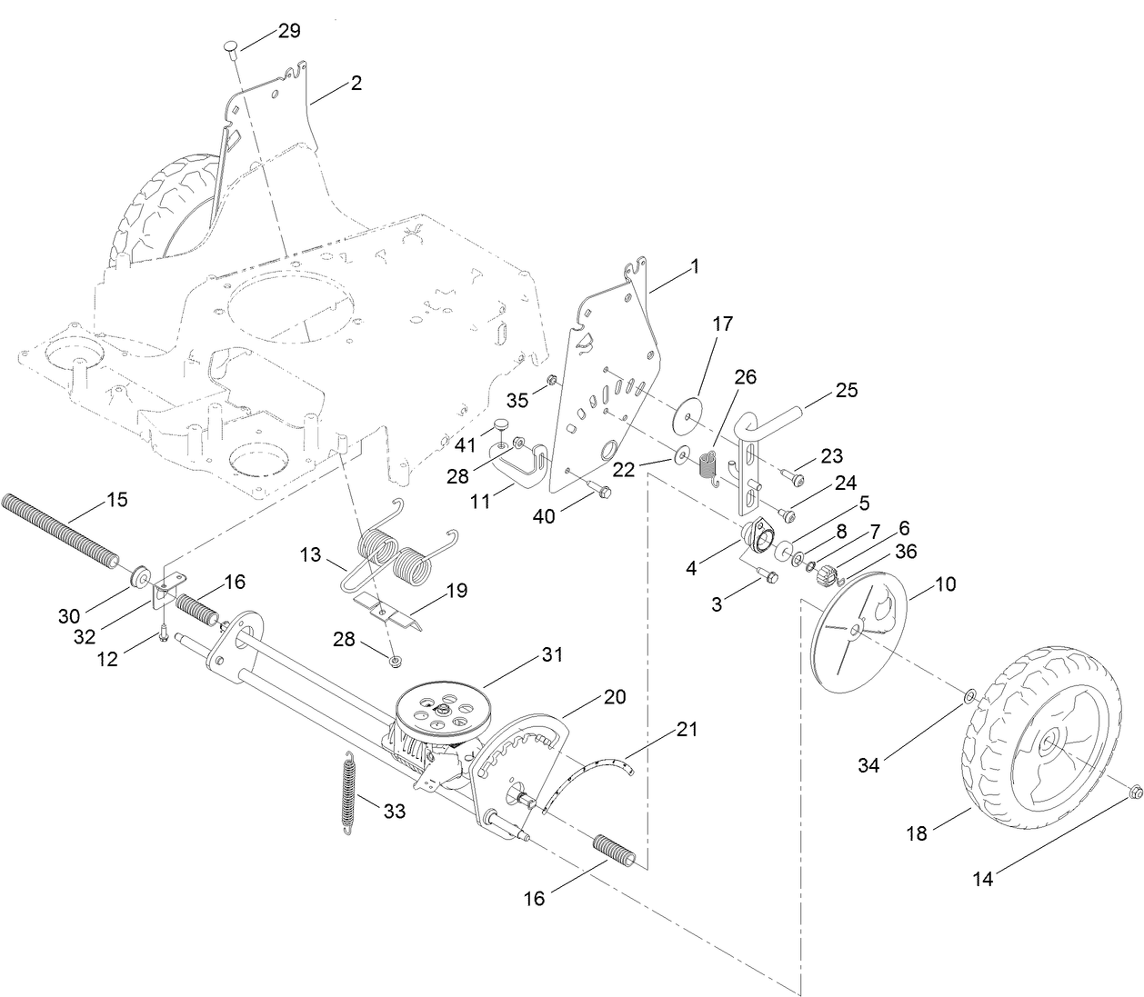 Traction and Height-of-Cut Assembly