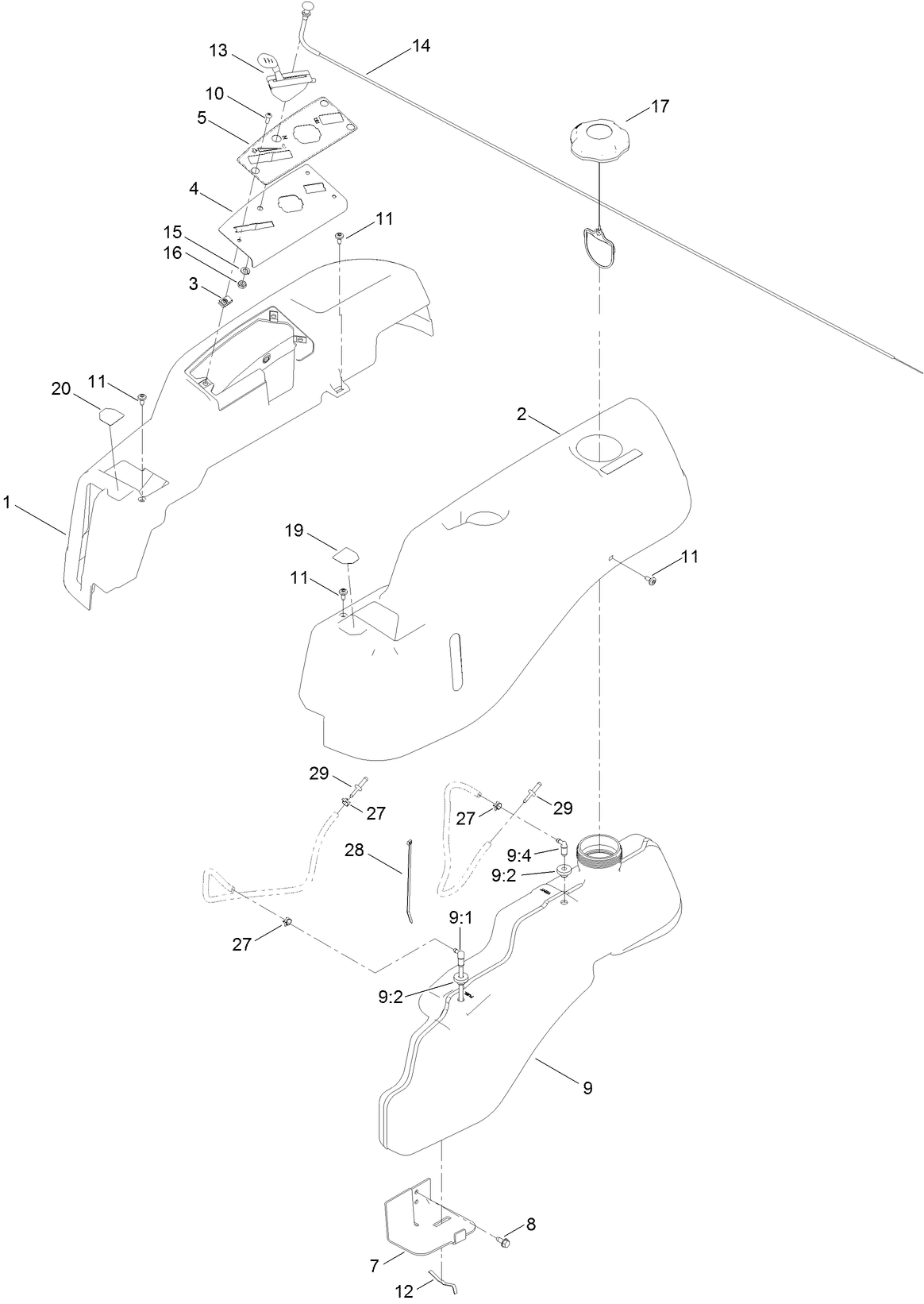 Body Styling and Fuel Tank Assembly