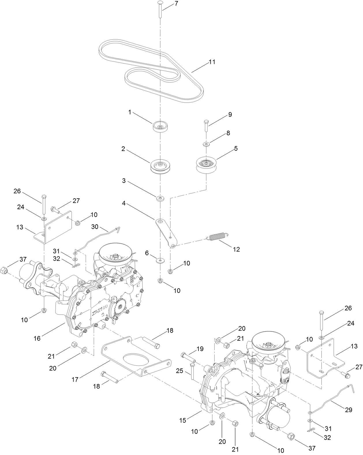 Hydro Transaxle Drive And Rear Wheel Assembly