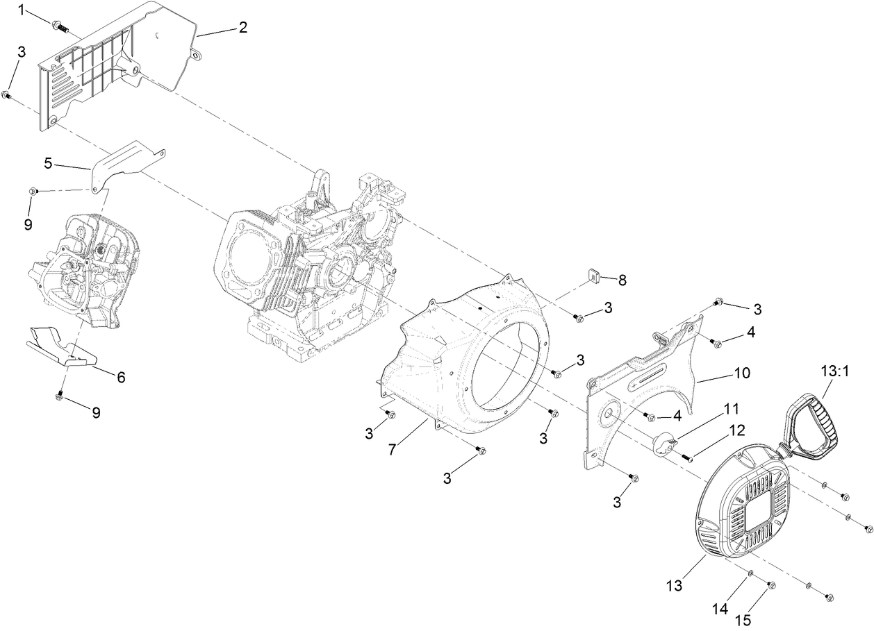 Blower Housing and Shrouds Assembly
