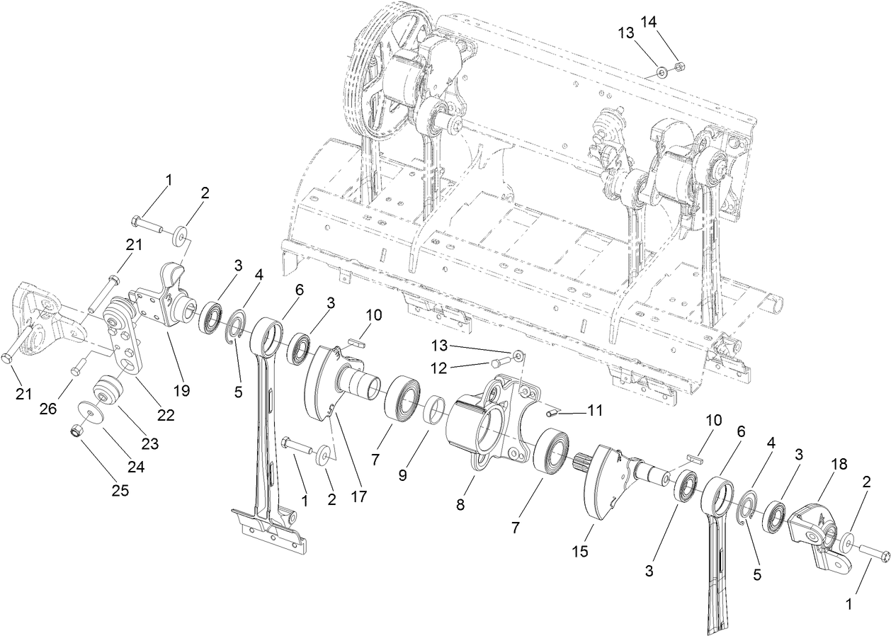 Left Hand No. 3 and No. 4 Crankarm Assembly