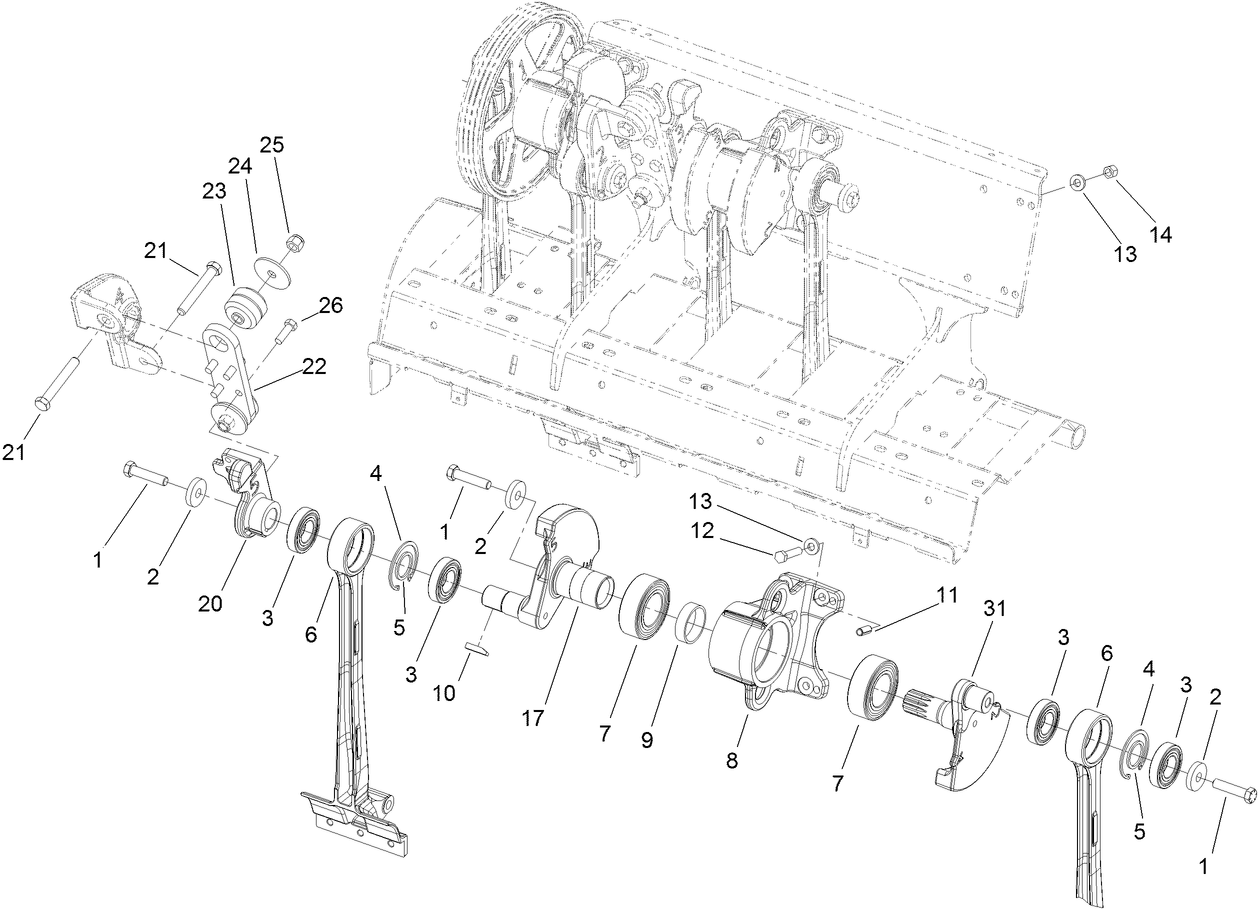 Left Hand No. 5 and No. 6 Crankarm Assembly