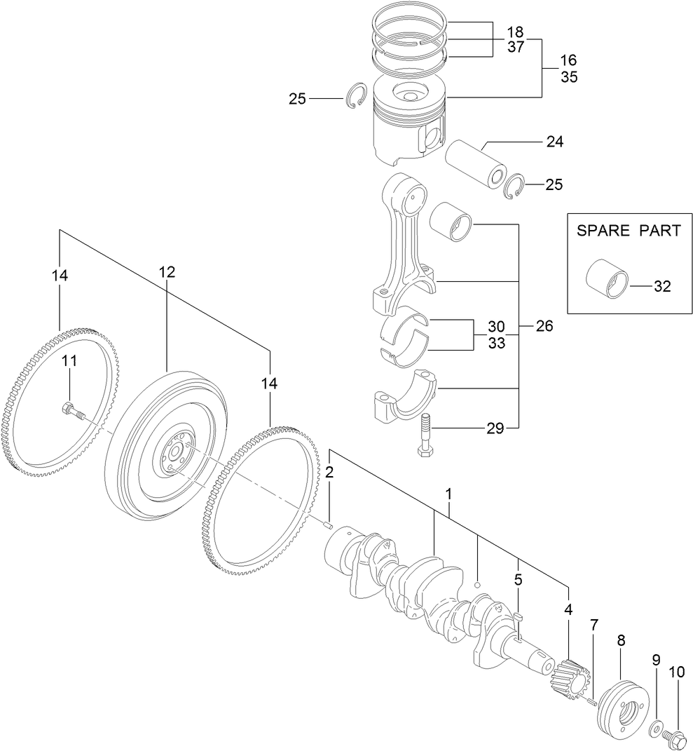 Crankshaft and Piston Assembly