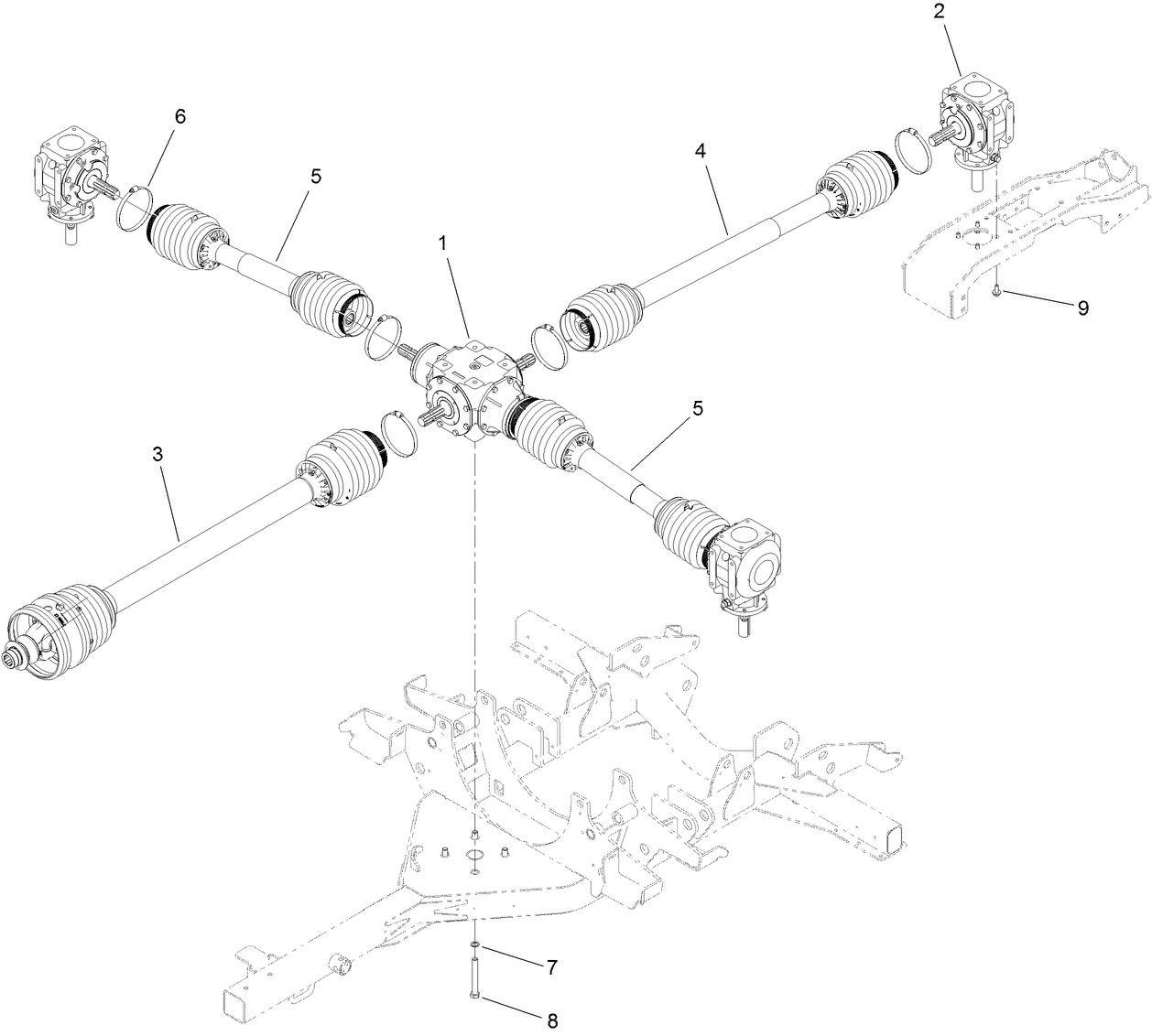 Gearbox and Driveshaft Assembly