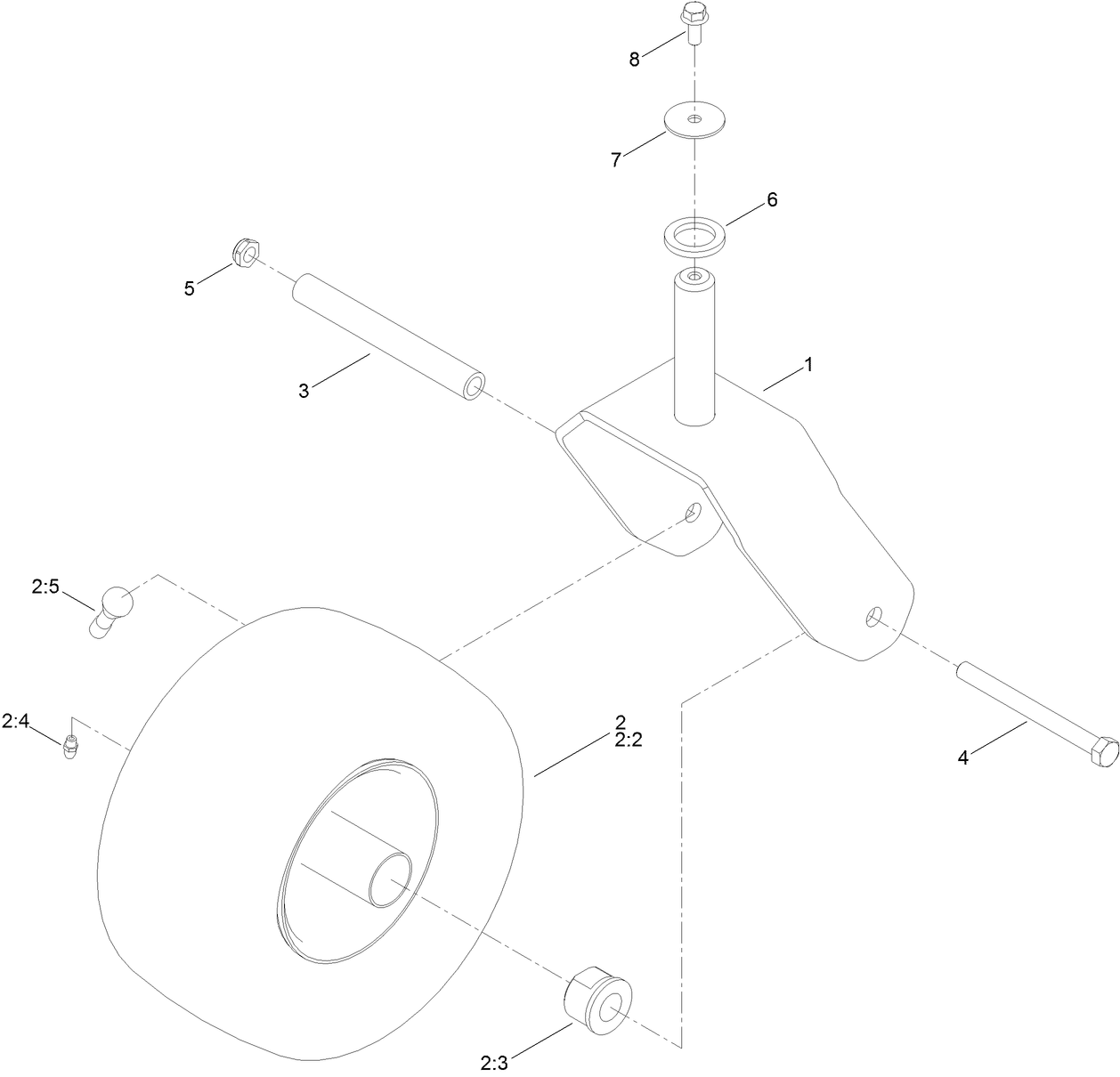 Caster, Wheel and Tire Assembly