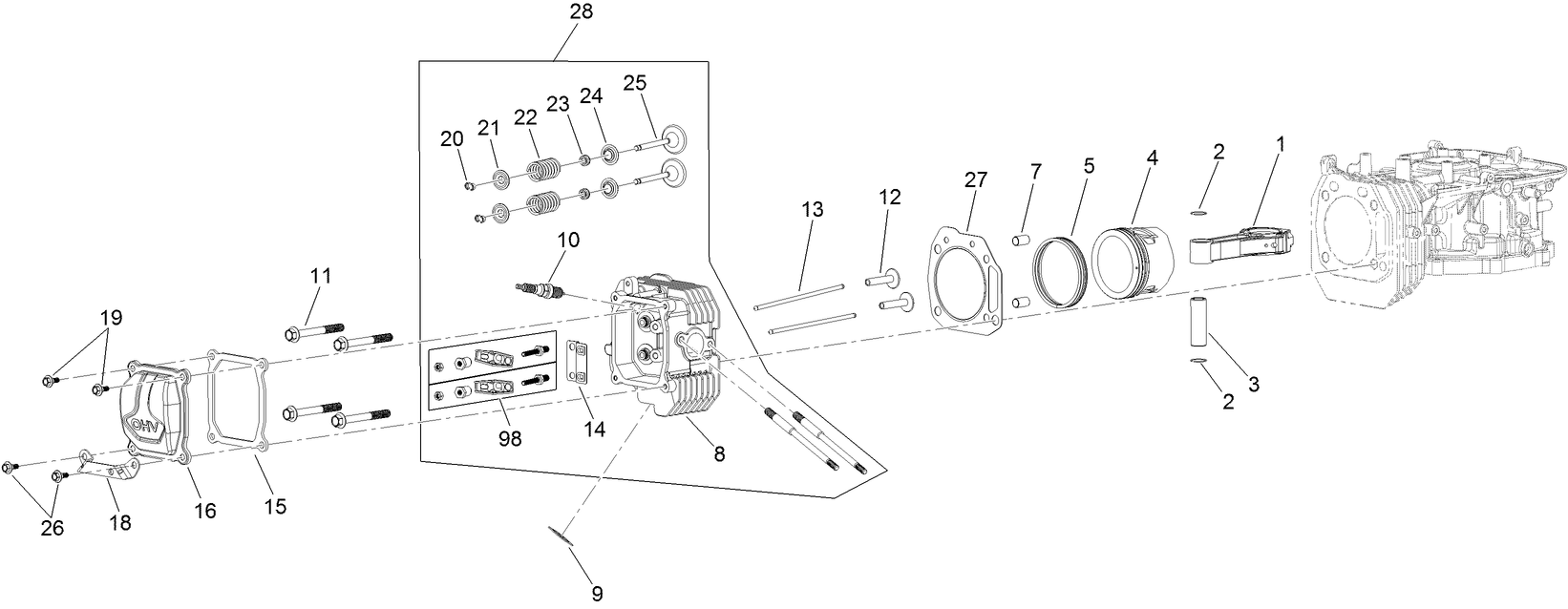 Piston and Cylinder Head Assembly