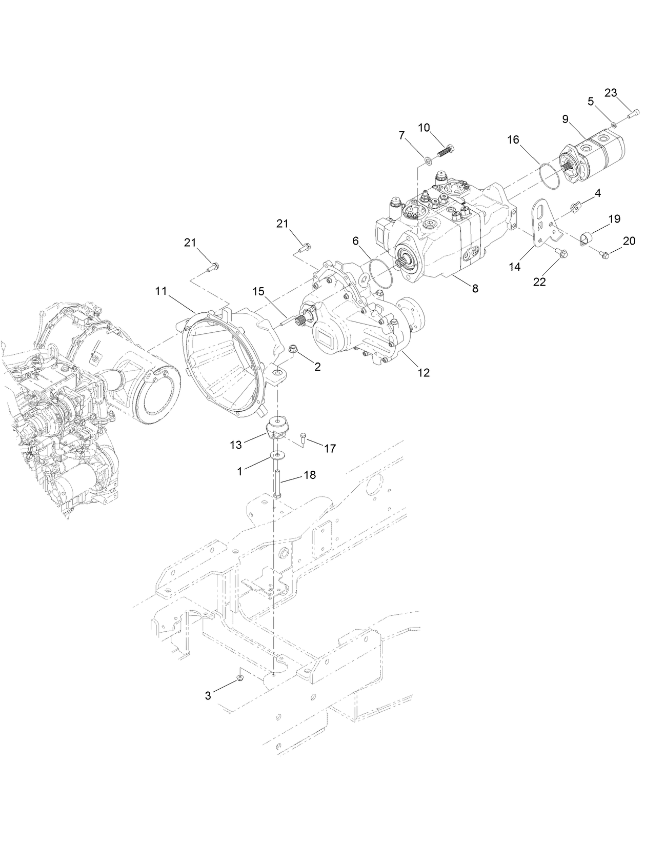 Transmission, Gearbox and Gear Pump Assembly